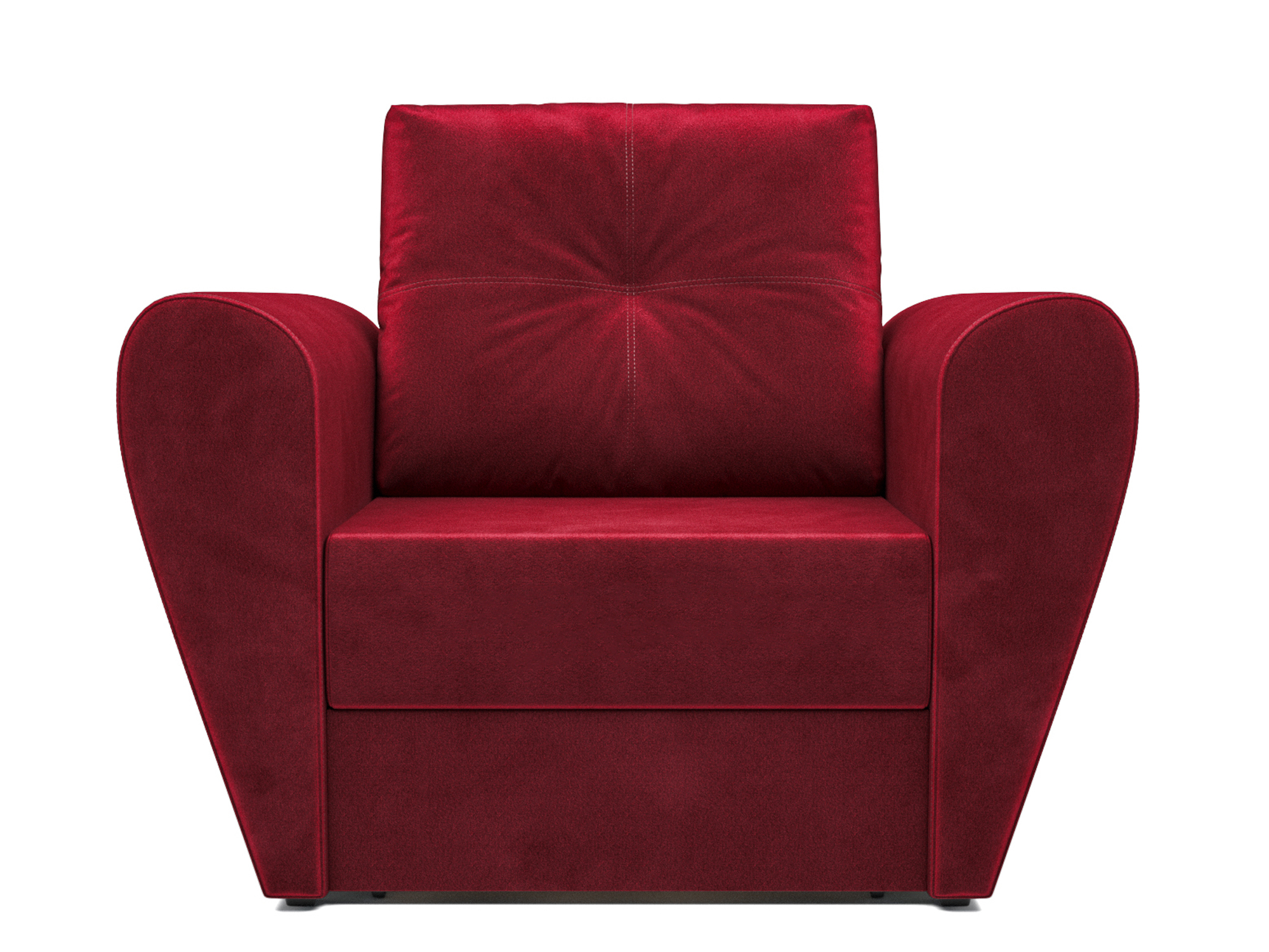 Кресло-кровать Квартет MebelVia Красный, Вельвет бархатного типа, ДСП, Брус сосны, Фанера
