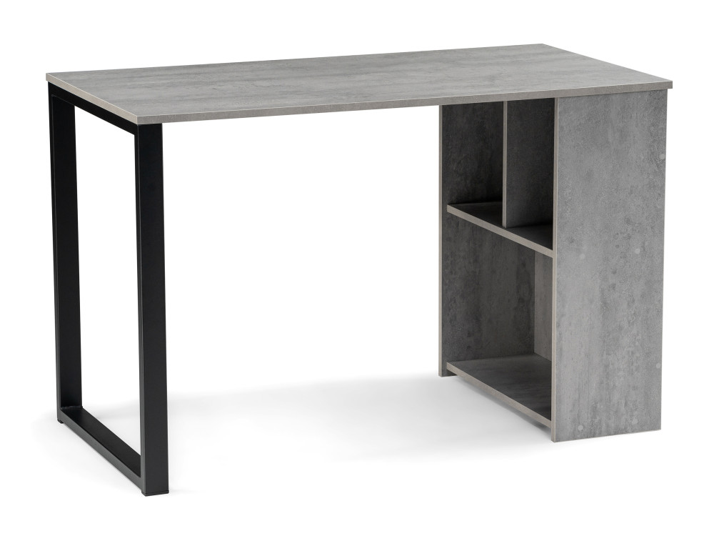 Битти Лофт 116 бетон / черный матовый Стол Серый, Металл, ЛДСП sota dark walnut стол черный металл лдсп