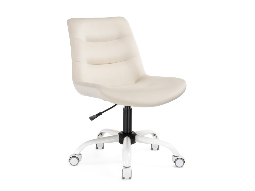 Компьютерное кресло Орди молочное / белое Стул MebelVia Белый, Велюр, Металл компьютерное кресло nadir белое стул серый металл