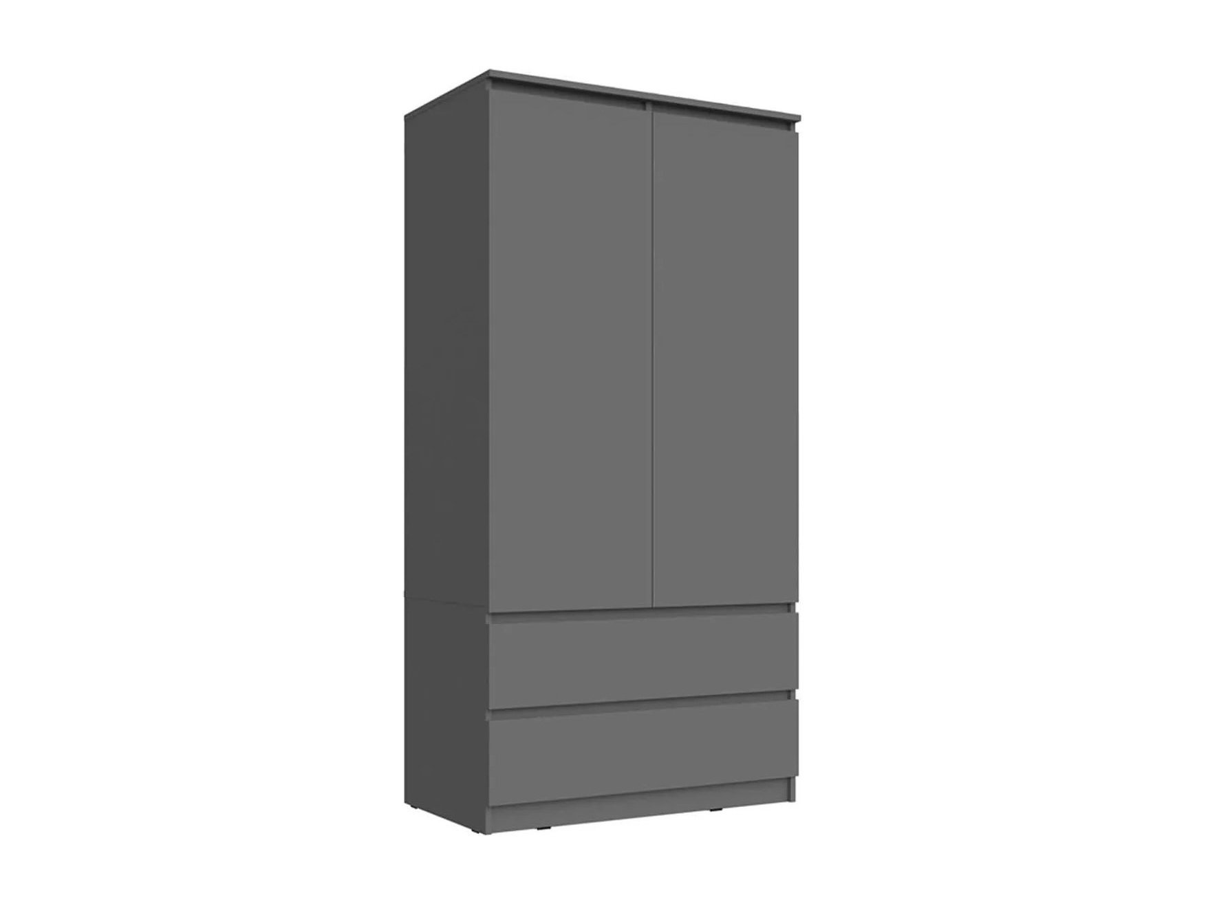 Челси Шкаф 2-х створчатый комбинированный (Графит, Графит) Графит, Черный, ЛДСП шкаф 3 х створчатый николь бетон графит бежевый коричневый темный мдф лдсп