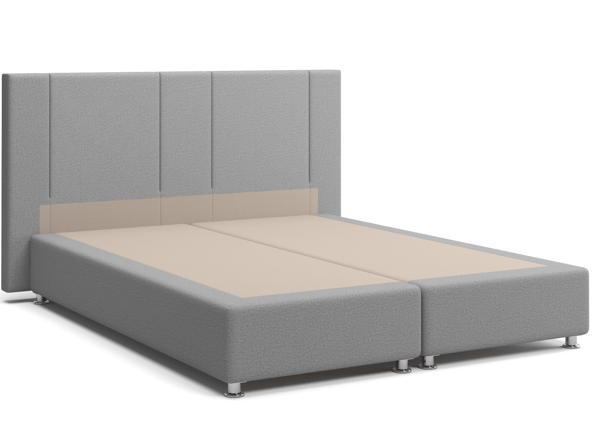 Интерьерная кровать Фелиция (160х200) Серый, Массив, ДСП