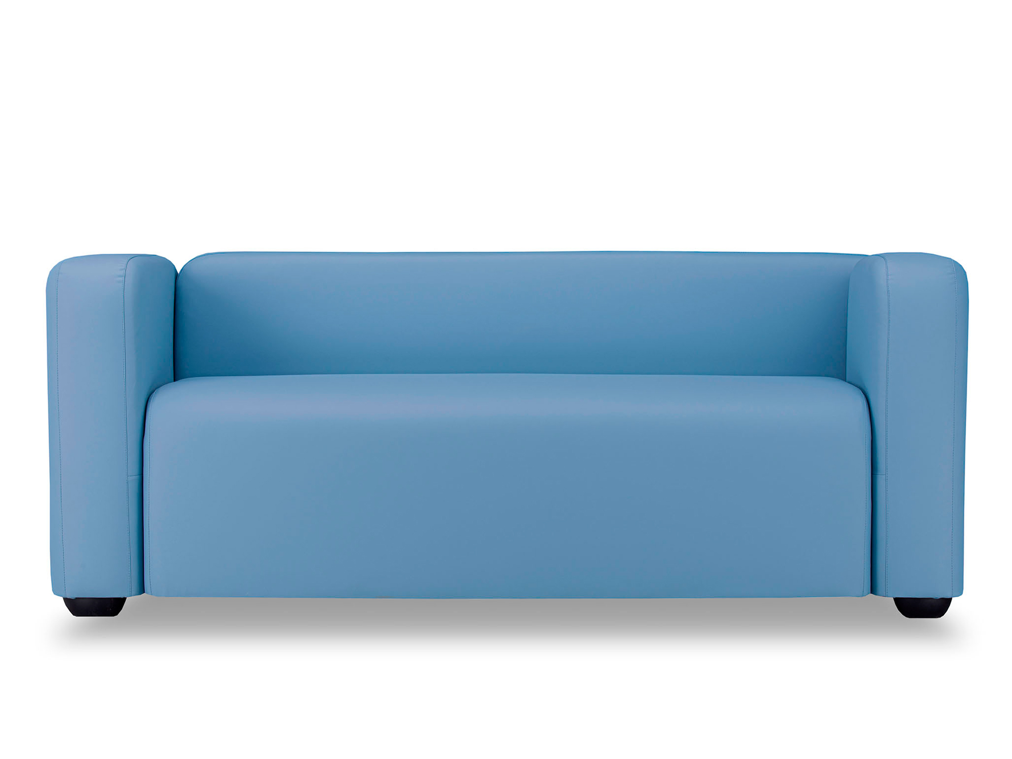 двухместный диван квадрато стандарт orion mist Диван Квадрато 3-х местный MebelVia Голубой, Искусственная кожа, МДФ