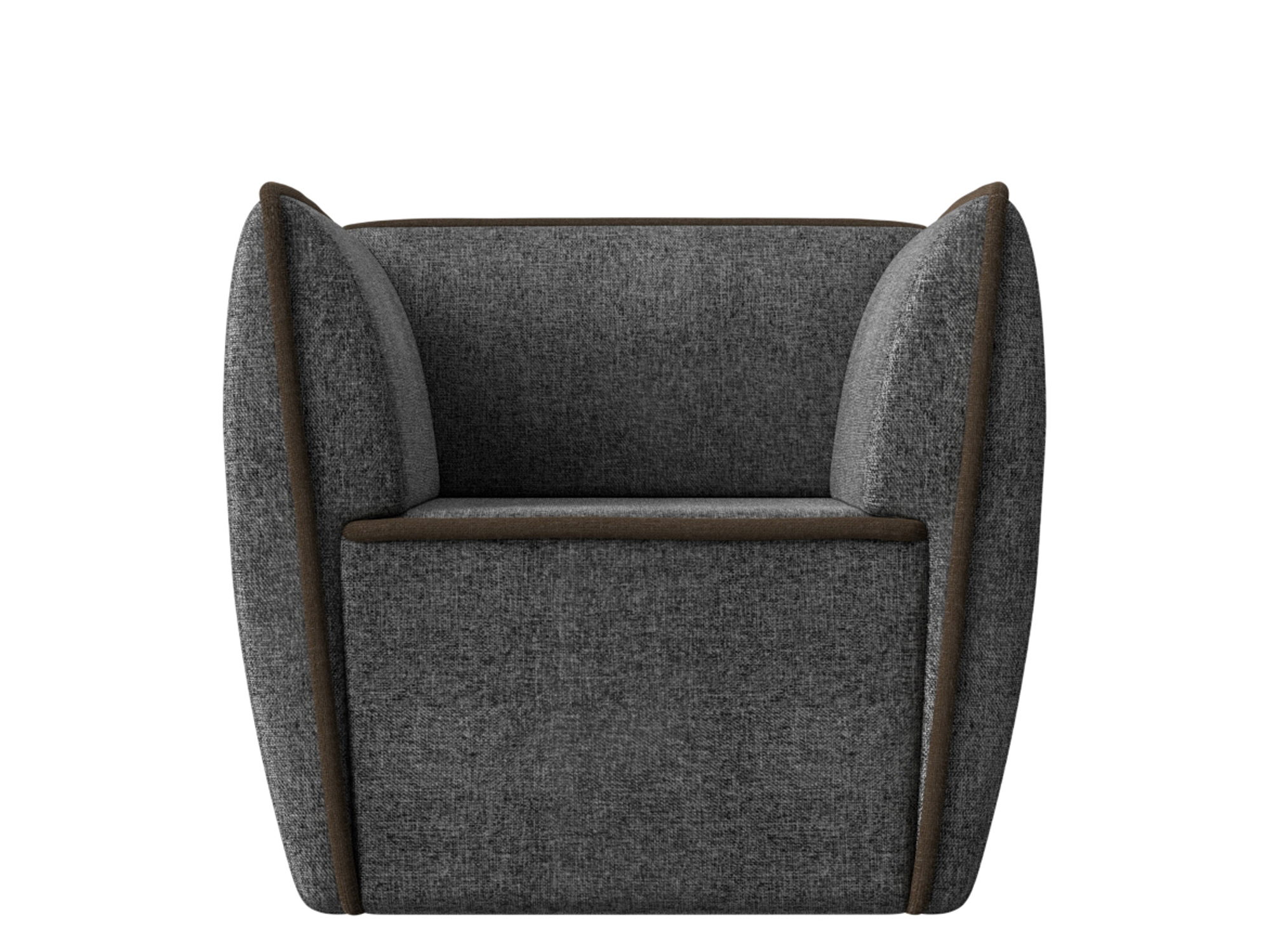 Кресло Бергамо MebelVia Серый, Коричневый, Рогожка кресло прямое комфорт цвет сиреневый рогожка