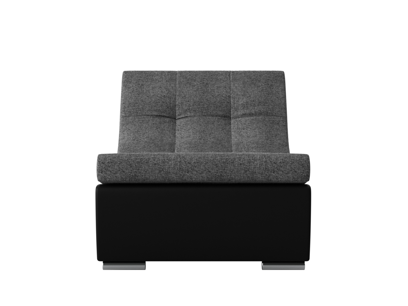 Модуль Кресло для модульного дивана Монреаль MebelVia Серый, Черный, Рогожка, Экокожа, ЛДСП кресло артмебель монреаль кресло велюр черный экокожа черный