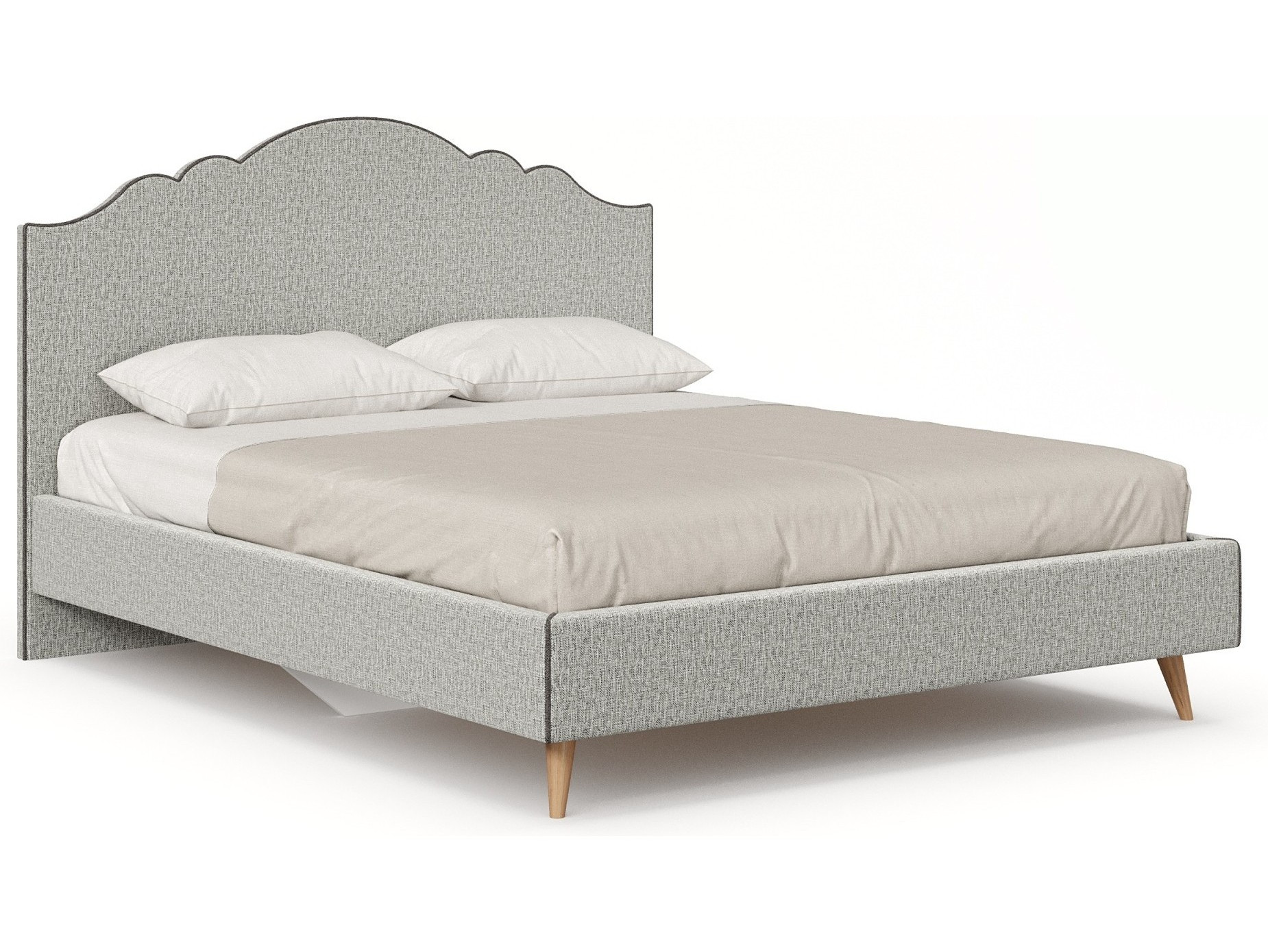 карен кровать 1600 с кроватным основанием бежевый светло серый Ариана Кровать 1600 с кроватным основанием (Светло-серый/Стальной)