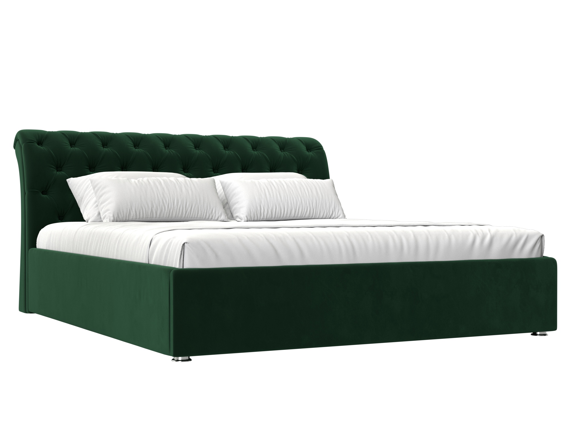 кровать артмебель сицилия эко кожа черный Кровать Сицилия (160х200) Зеленый, ЛДСП