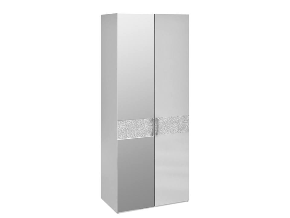 Шкаф для одежды Амели с зеркалом 1 Белый глянец, Белый, МДФ, Зеркало, ЛДСП шкаф для одежды с зеркалом лагуна серый голубой лдсп