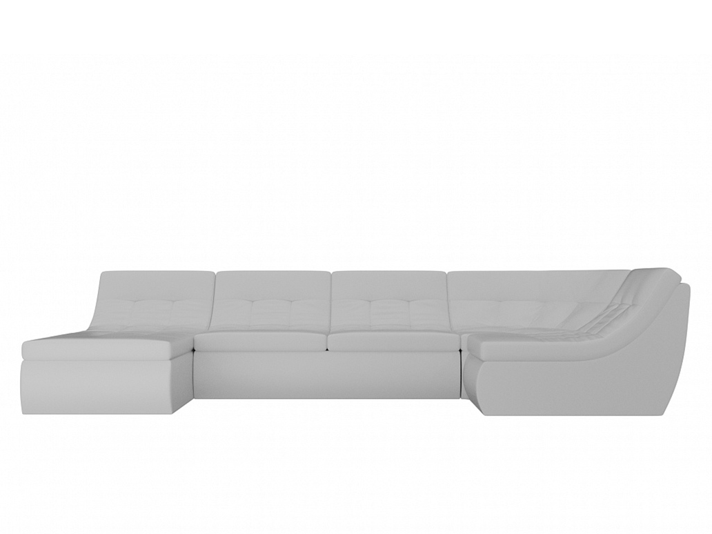 П-образный модульный диван Холидей MebelVia Белый, Экокожа, ЛДСП, Брус, Фанера п образный модульный диван холидей механизм дельфин экокожа цвет бежевый