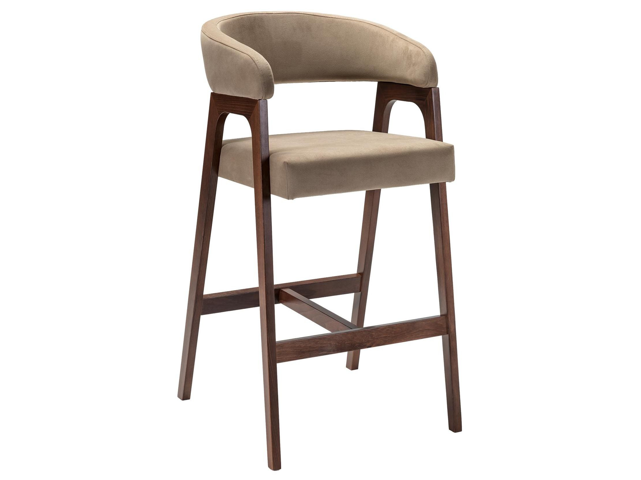 Кресло барное Baxter Beige/Темный орех Коричневый, Дерево gy дизайнерское кресло креативное современное барное кресло кресло для отеля кресло в скандинавском стиле