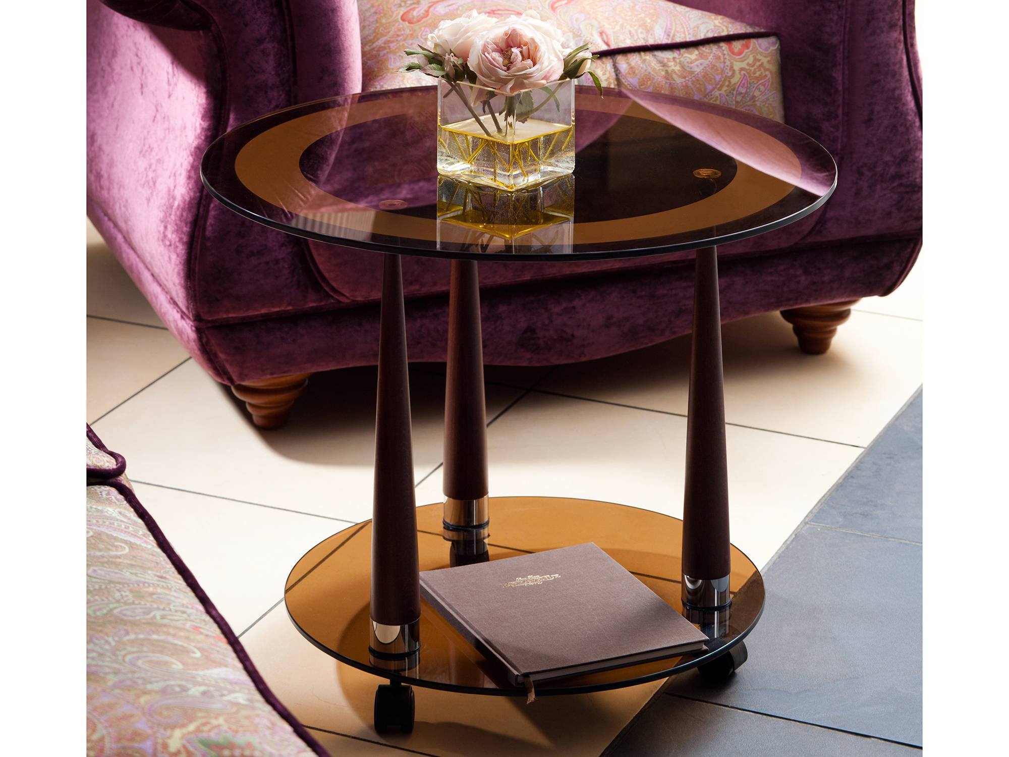Стол журнальный Квартет 13 Махагон, Массив, Стекло стеклянный кофейный столик мебелик квартет 13 средне коричневый прозрачное стекло