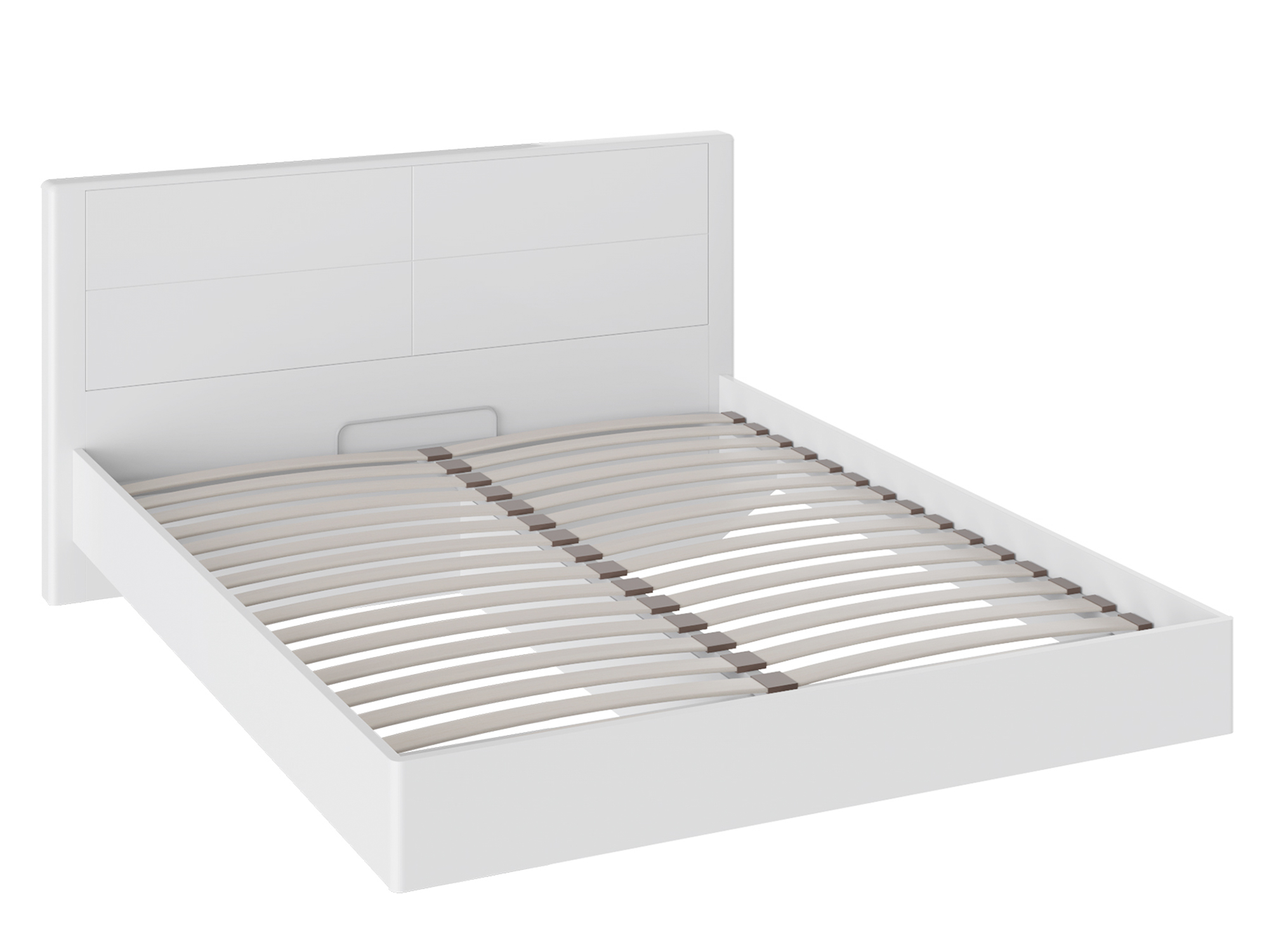 Кровать Наоми (160х200) Белый глянец, Белый, МДФ, Пленка ПВХ, ЛДСП цена и фото