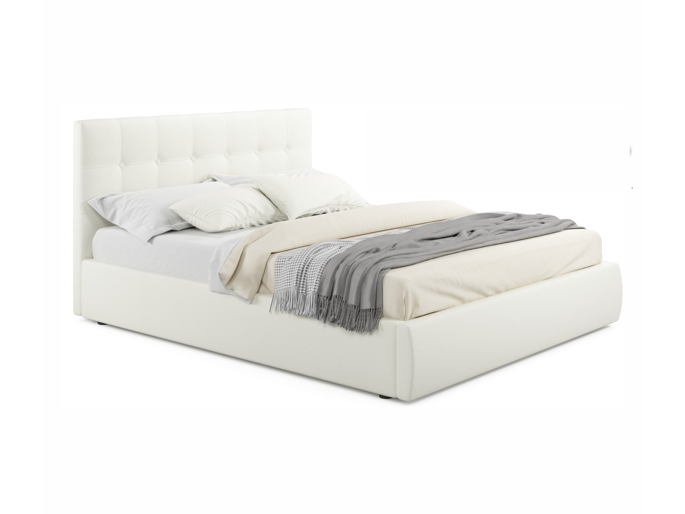 Мягкая кровать Selesta 1600 беж с матрасом PROMO B COCOS с подъем