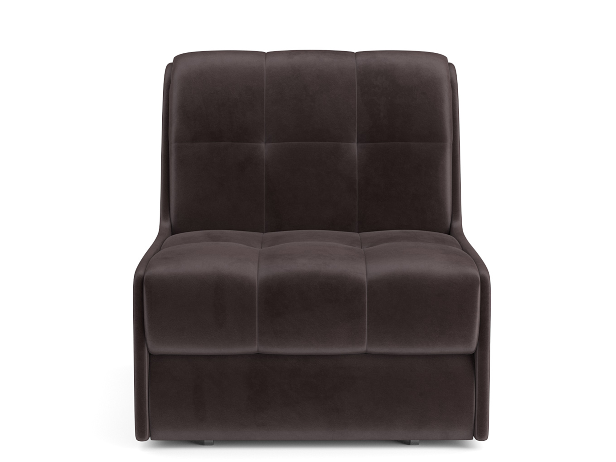 Кресло-кровать Барон №2 MebelVia Коричневый, Вельвет бархатного типа, ДСП, Металл, Массив сосны
