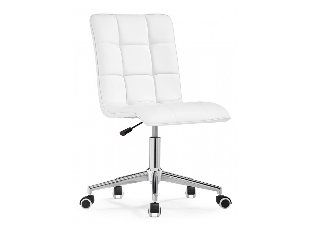 Квадро экокожа белая / хром Офисное кресло Черный, Металл кресло бескаркасное софт большое цвет крем экокожа