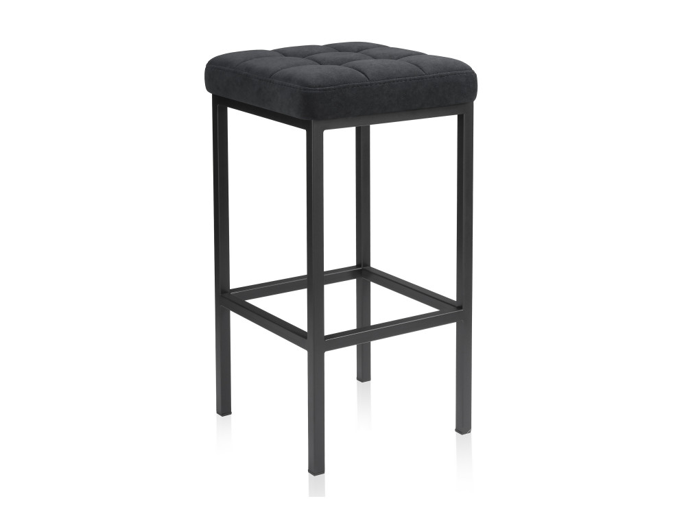 Лофт ткань катания черный / черный матовы Барный стул Черный, Окрашенный металл teon серый черный барный стул черный окрашенный металл