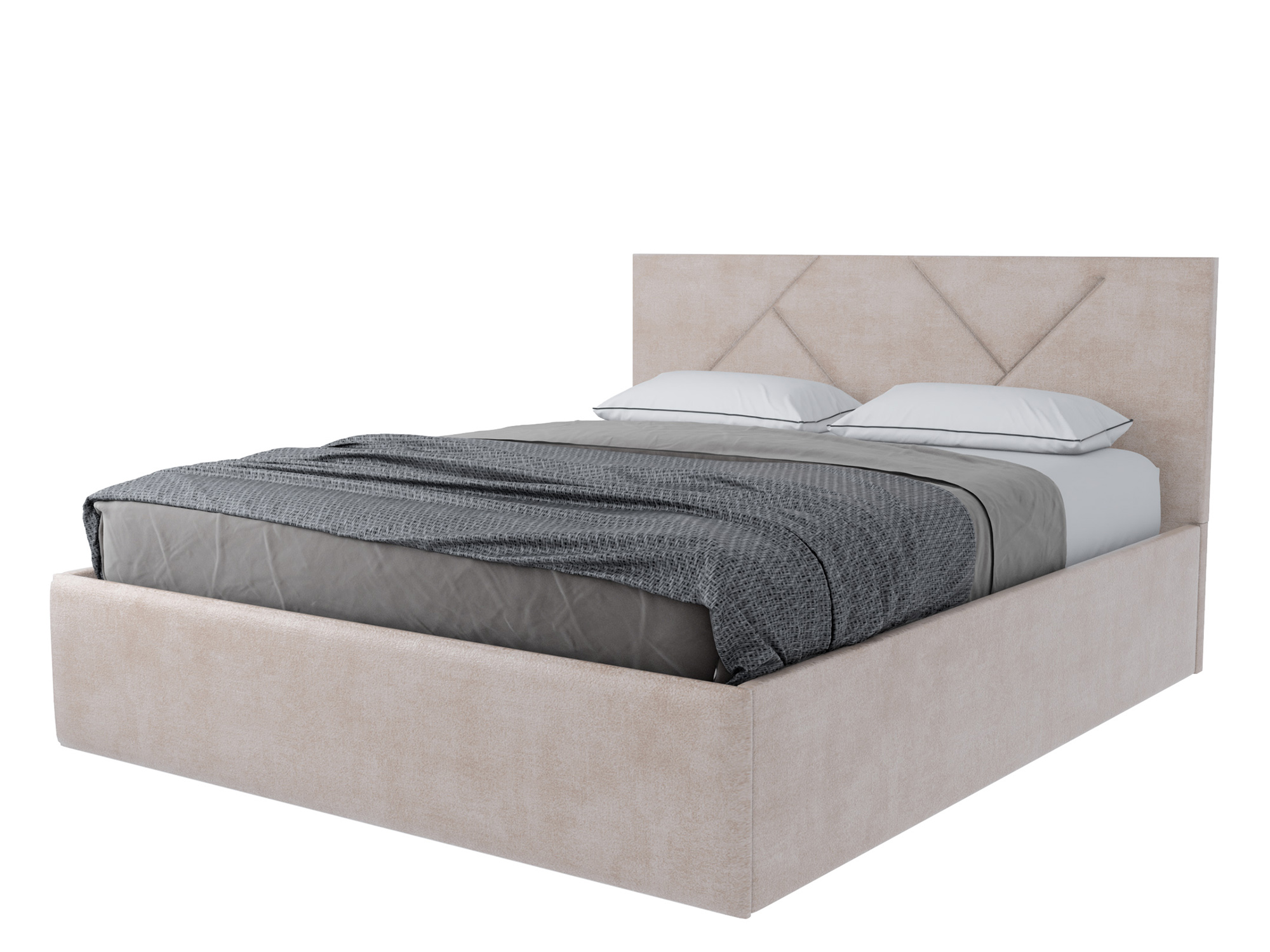 Кровать Лима (180х200) с ПМ Бежевый, ЛДСП, Брус кровать скала 180х200 серый бежевый лдсп