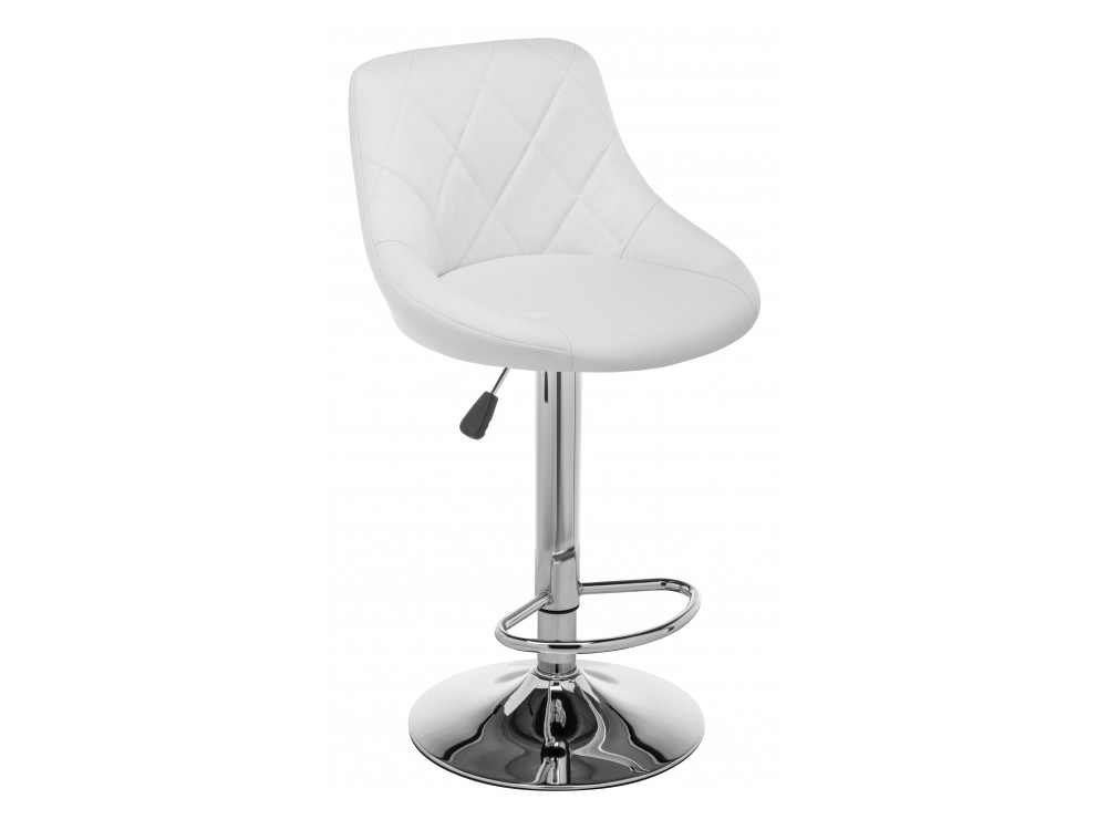 Curt белый Барный стул Белый кожзам, Хромированный металл eames белый барный стул белый кожзам хромированный металл