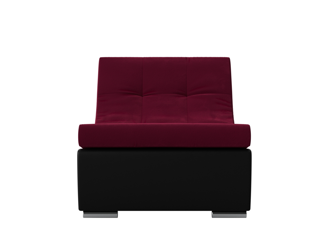 Модуль Кресло для модульного дивана Монреаль MebelVia Красный, Черный, Микровельвет, Экокожа, ЛДСП кресло шарм дизайн евро лайт экокожа красный