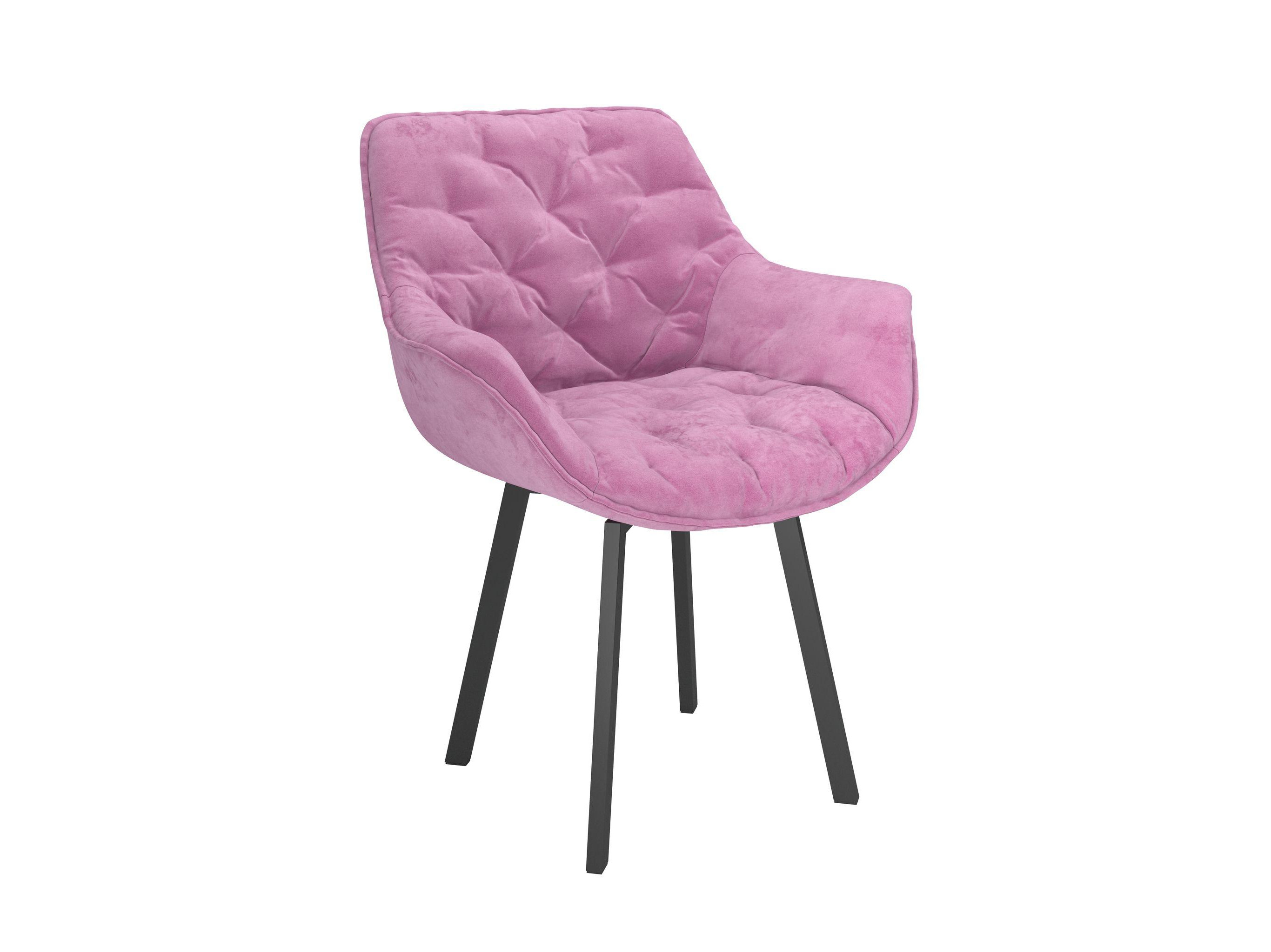 стул вена 535х405х850мм розовый черный велюр металл Квинта / стул (велюр тенерифе розовый/ металл черный) Розовый, Металл