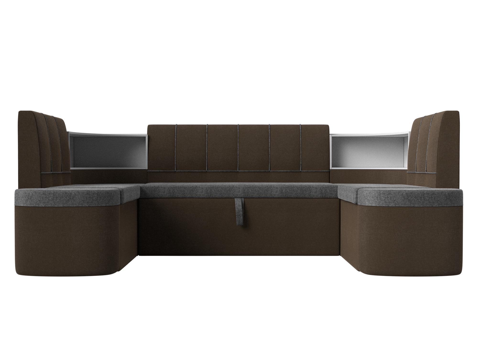 Кухонный п-образный диван Тефида Белый, ЛДСП п образный диван ливерпуль механизм дельфин рогожка цвет коричневый