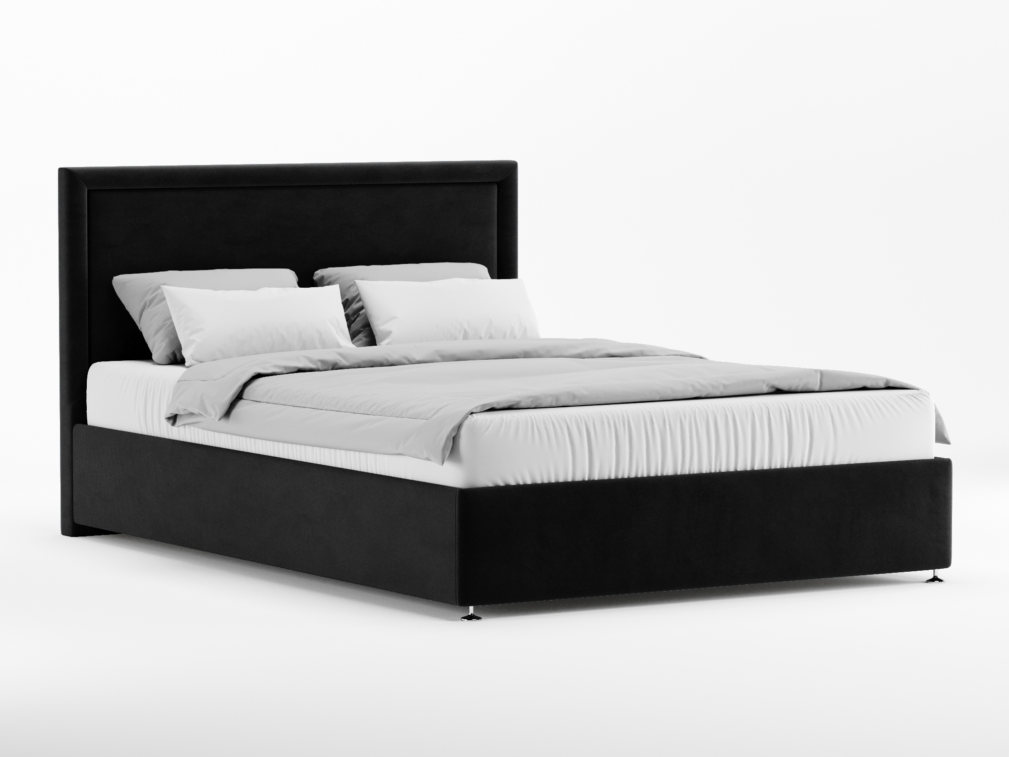 Кровать Тиволи Лайт (160х200) Черный, ДСП, МДФ кровать тиволи лайт 160х200 серый дсп мдф