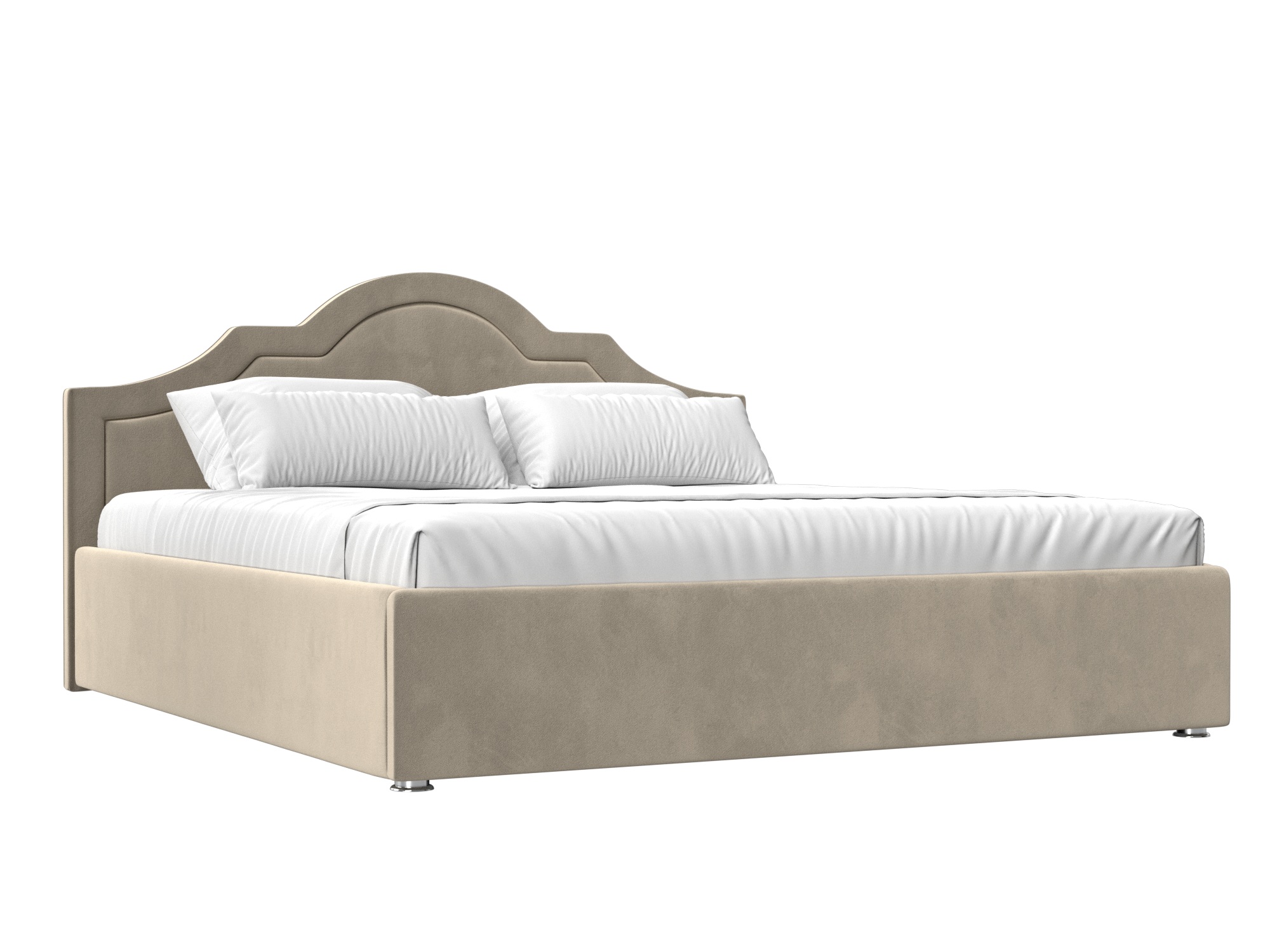 Кровать Афина (160х200) Бежевый, ЛДСП кровать мебелико афина микровельвет коричневый