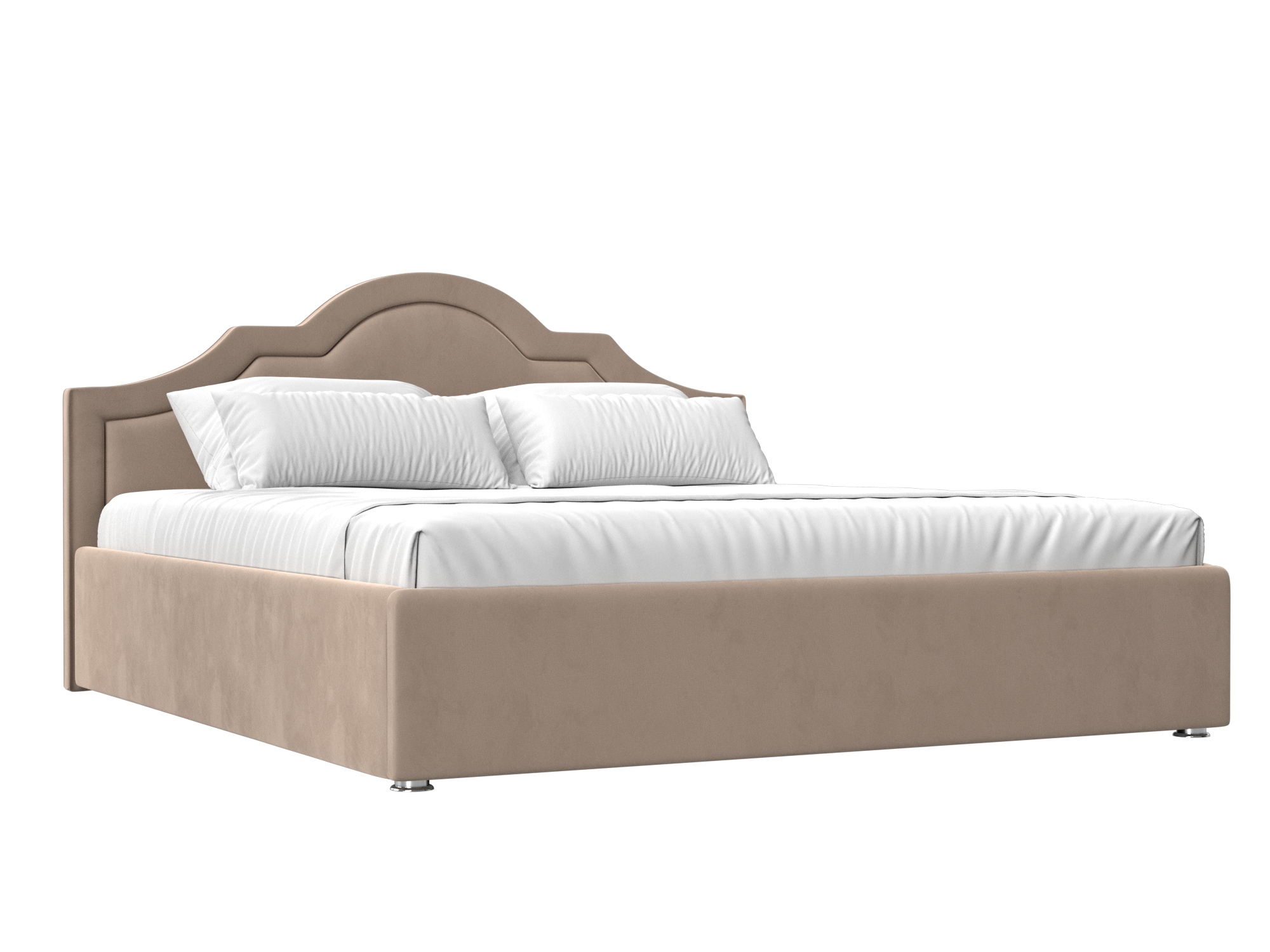 Кровать Афина (160х200) Бежевый, ЛДСП кровать афина 200 коричневый велюр
