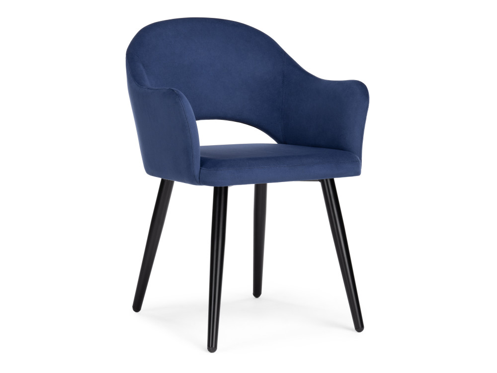 Апри микровелюр темно-синий / черный глянец Стул синий, Окрашенный металл стул kenner 149 темно синий опоры серые синий металл