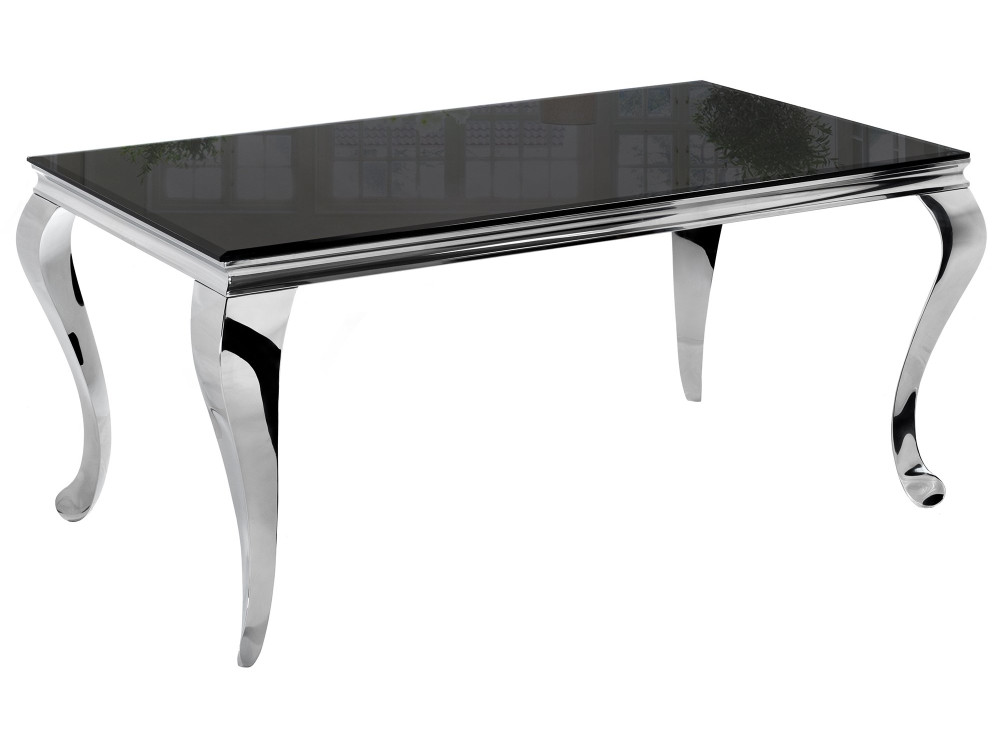 Sondal 160 см черный Стол стеклянный Серый, Металл
