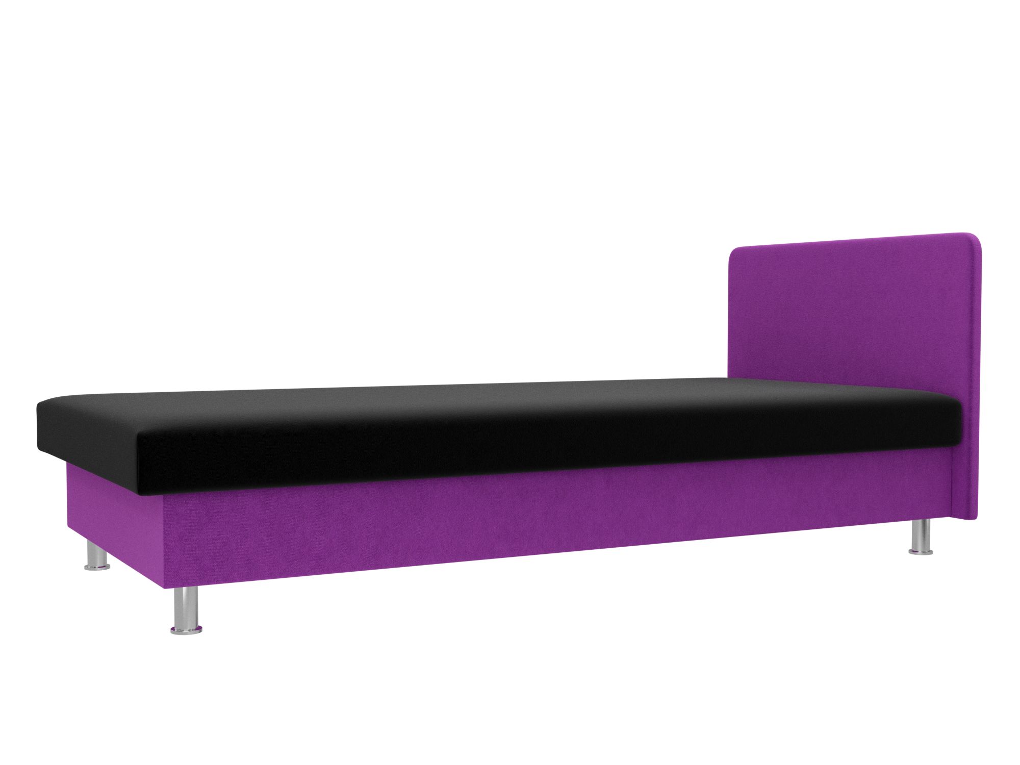 кровать мебелико сицилия микровельвет фиолетовый Кровать Мальта (80х200) Черный, Фиолетовый, ЛДСП