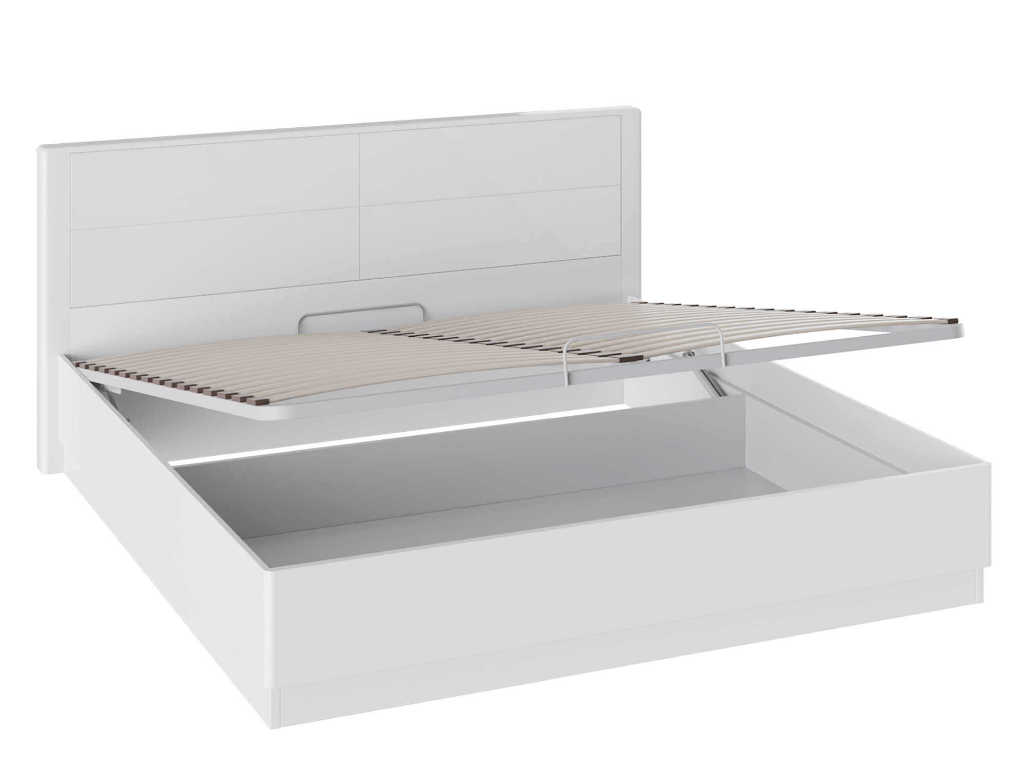 кровать наоми Кровать с ПМ Наоми (180х200) Белый глянец, Белый, МДФ, Пленка ПВХ, ЛДСП