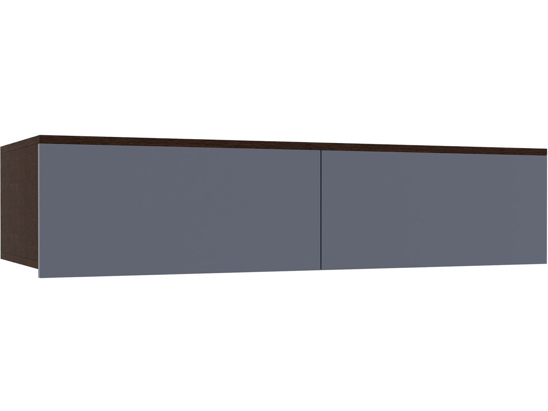 Шкаф навесной Прага МДФ Венге/Графит софт Коричневый темный, ЛДСП тумба с вешалкой прага мдф дуб вотан венге графит софт бежевый коричневый темный лдсп