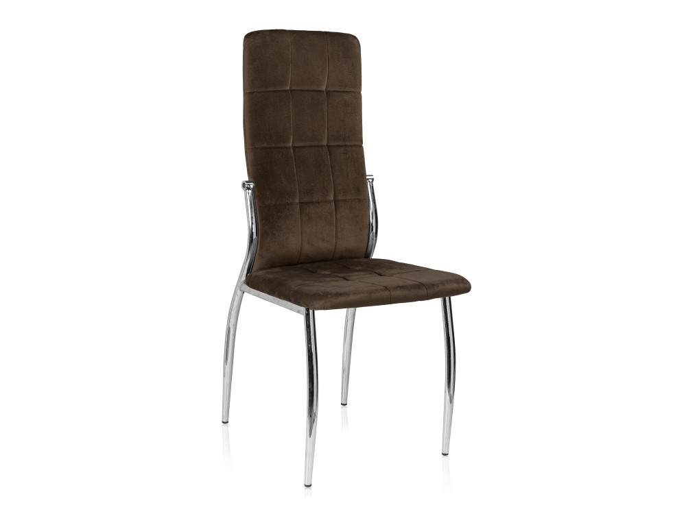 Farini brown Стул Серый, Хромированный металл farini бежевый стул бежевый кожзам хромированный металл