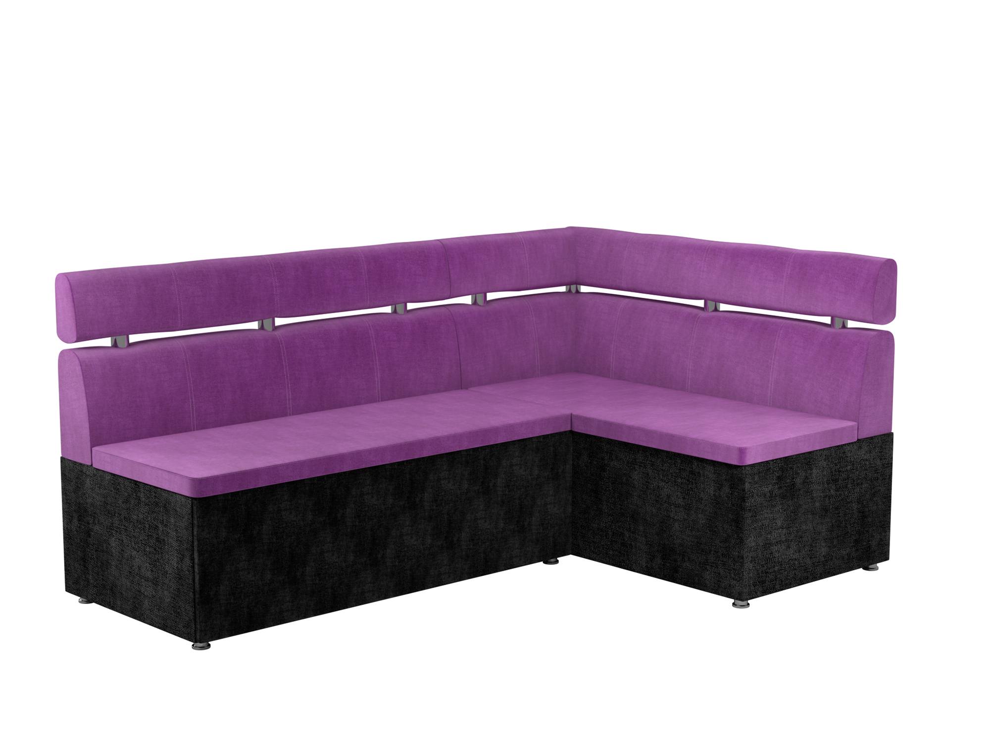 Кухонный угловой диван Классик Правый Фиолетовый, Черный, Массив, ЛДСП