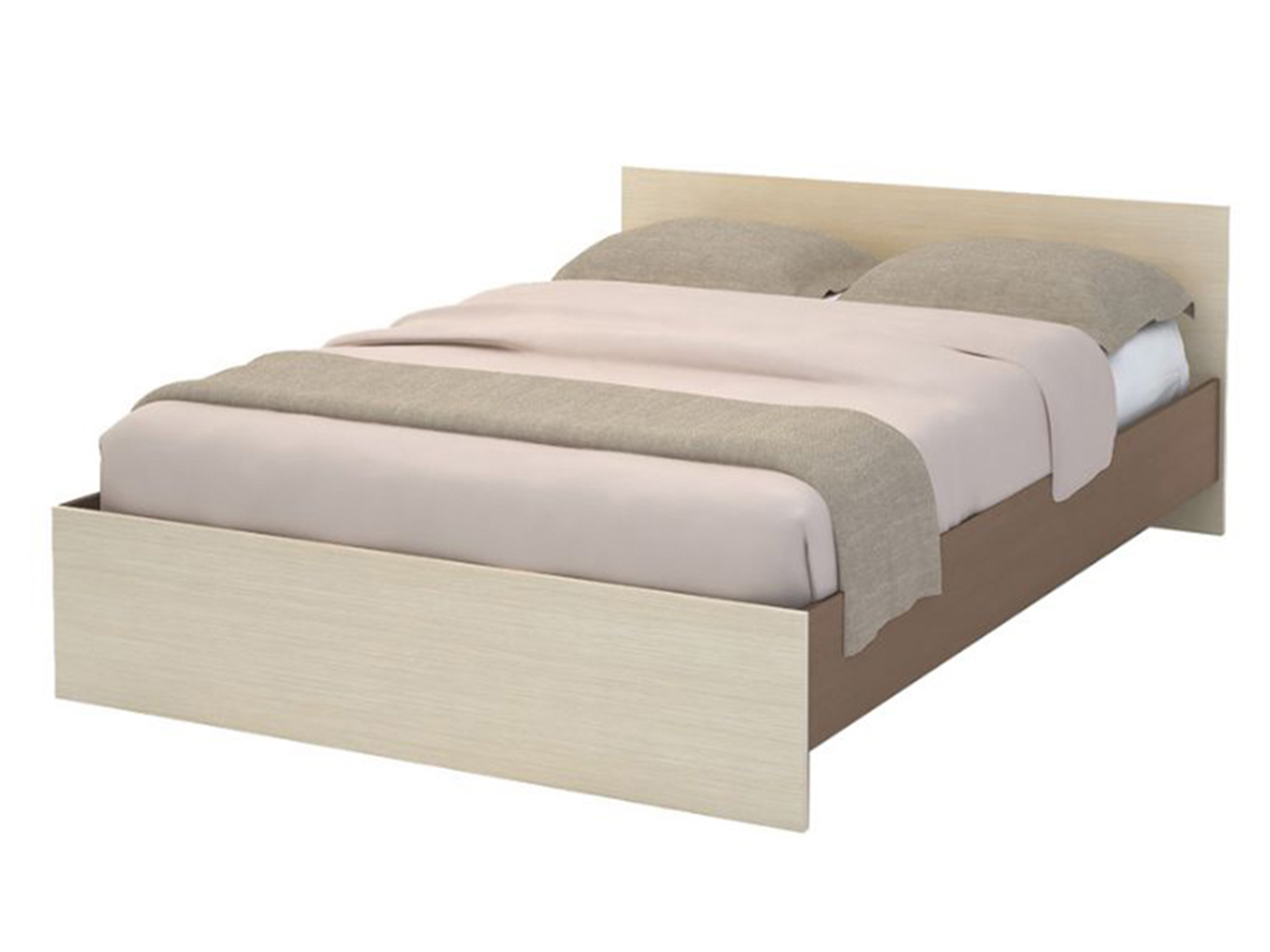 Кровать КР-555 Баско (90х200) Шимо светлый, Бежевый, Коричневый, ЛДСП кровать баско 140х200 коричневый лдсп
