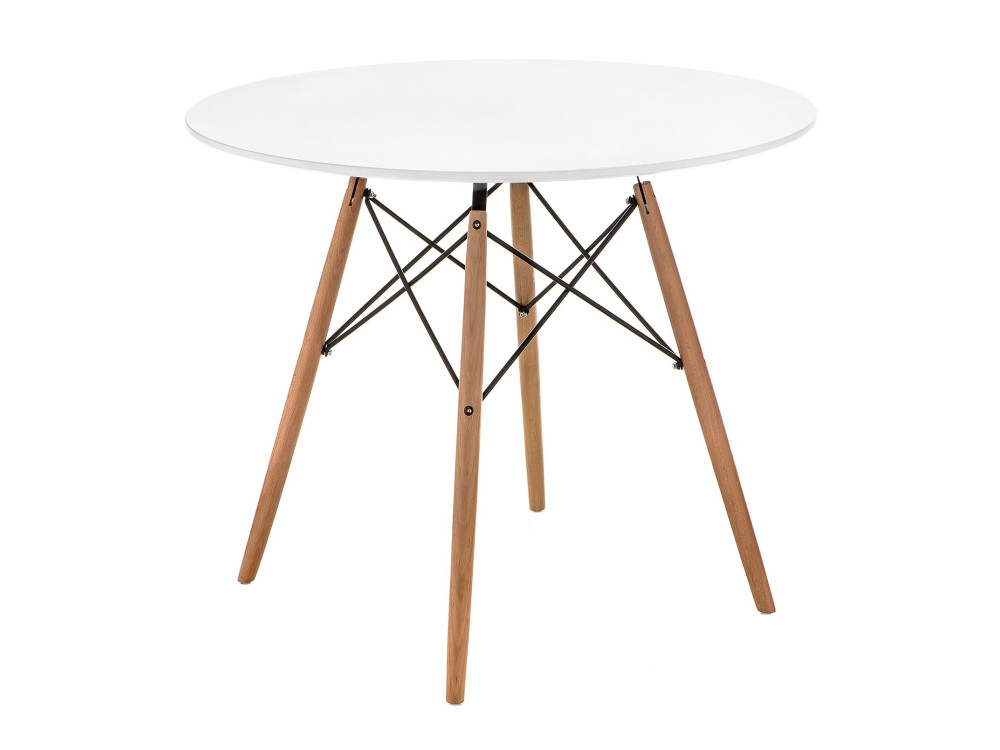 Table 90 white / wood Стол деревянный Белый, Металл, Массив бука hof 50х45 white wood журнальный стол белый массив бука