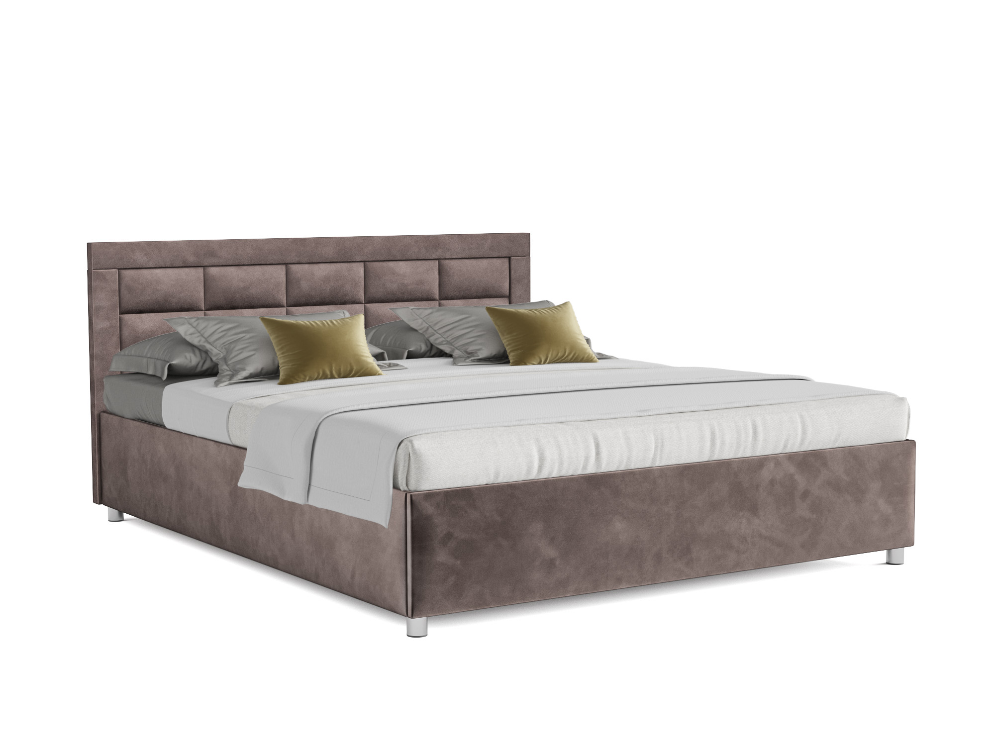 Кровать Версаль (140х190) Серо-коричневый, ДСП, Брус сосны