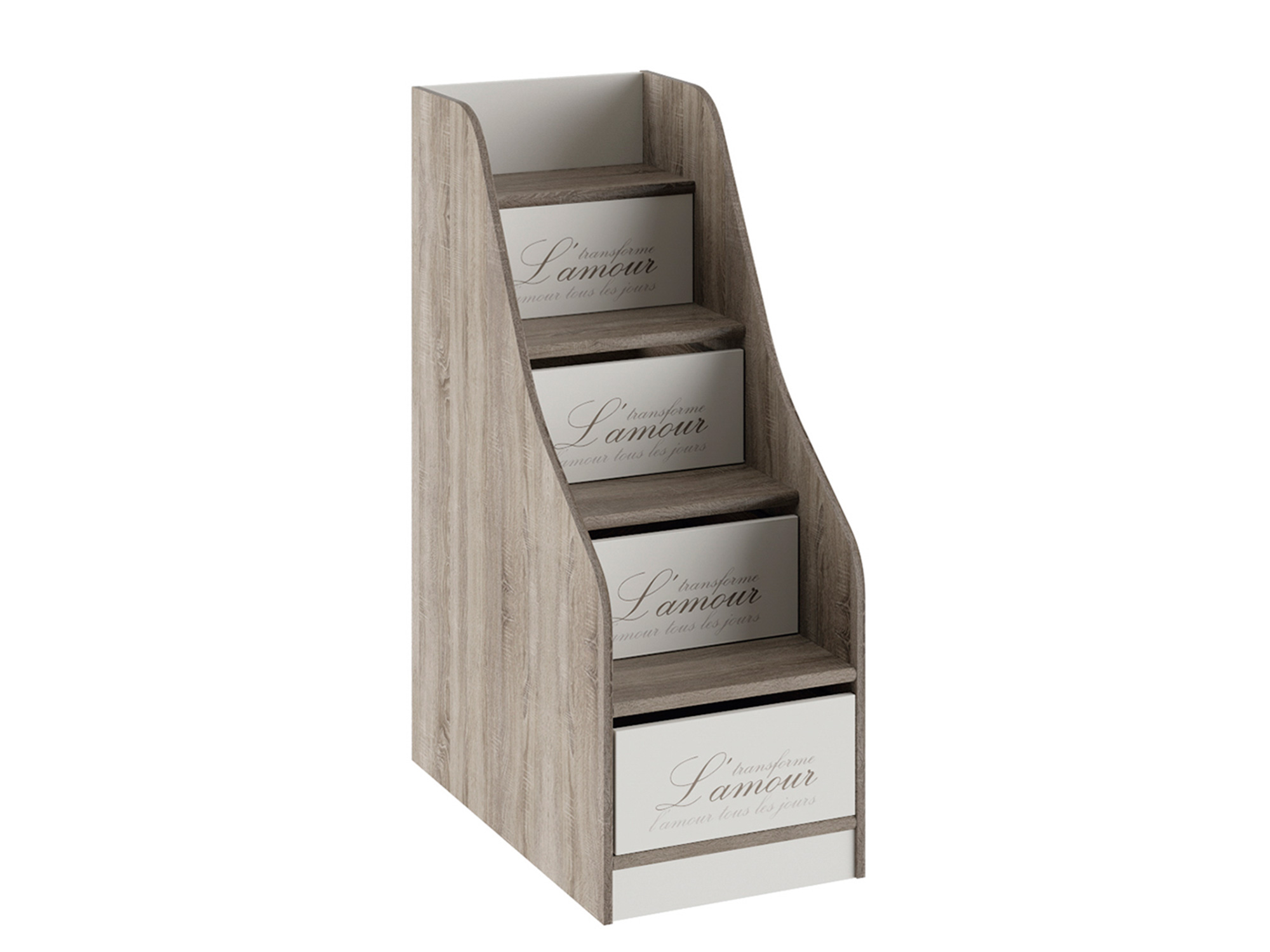 Лестница приставная с ящиками Брауни Фон бежевый с рисунком, , ЛДСП шкаф для одежды брауни фон бежевый с рисунком лдсп