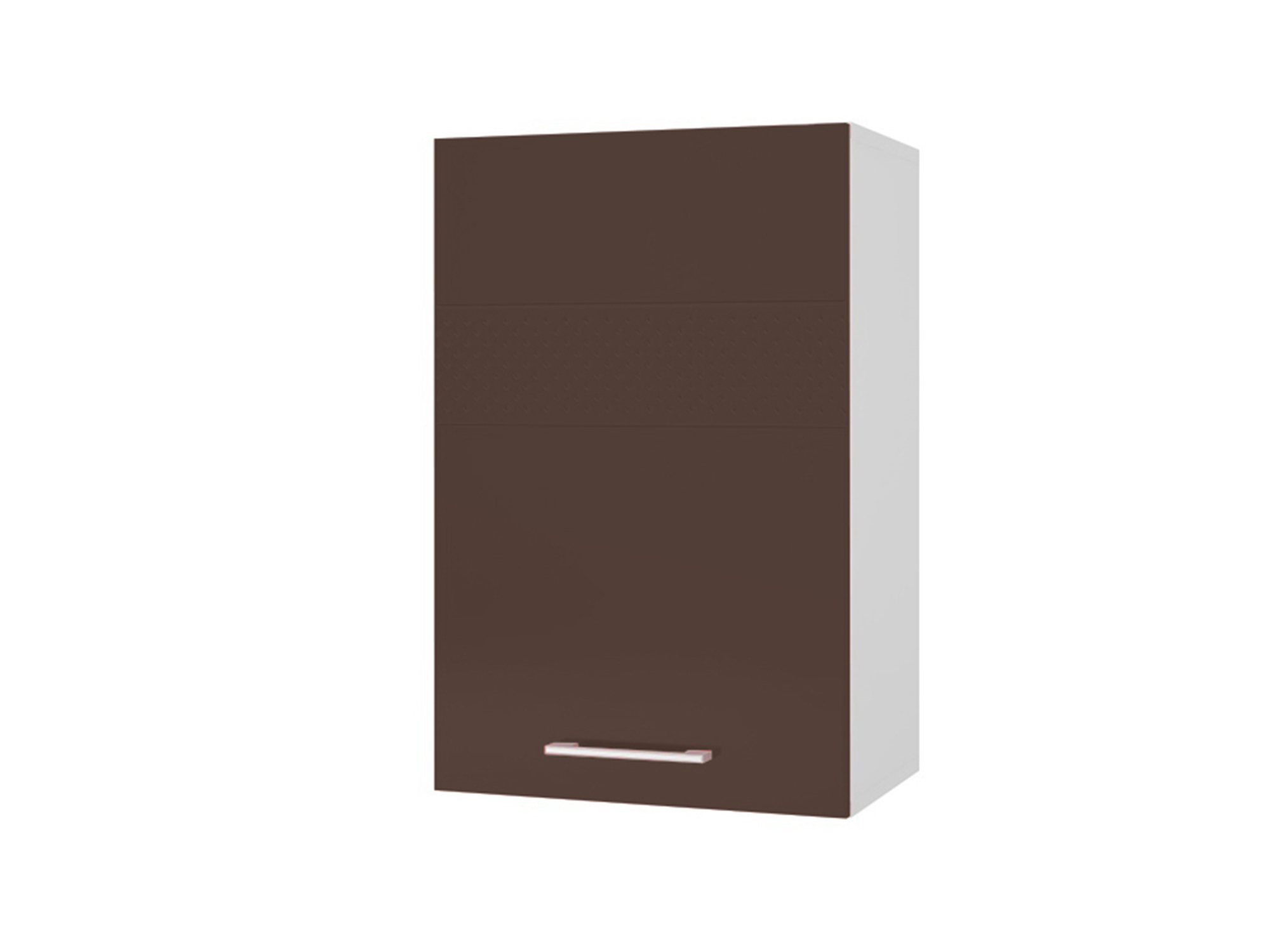 Шкаф навесной 45 Люкс Шоколад глянец, , Коричневый темный, Белый, МДФ, ПВХ, ЛДСП