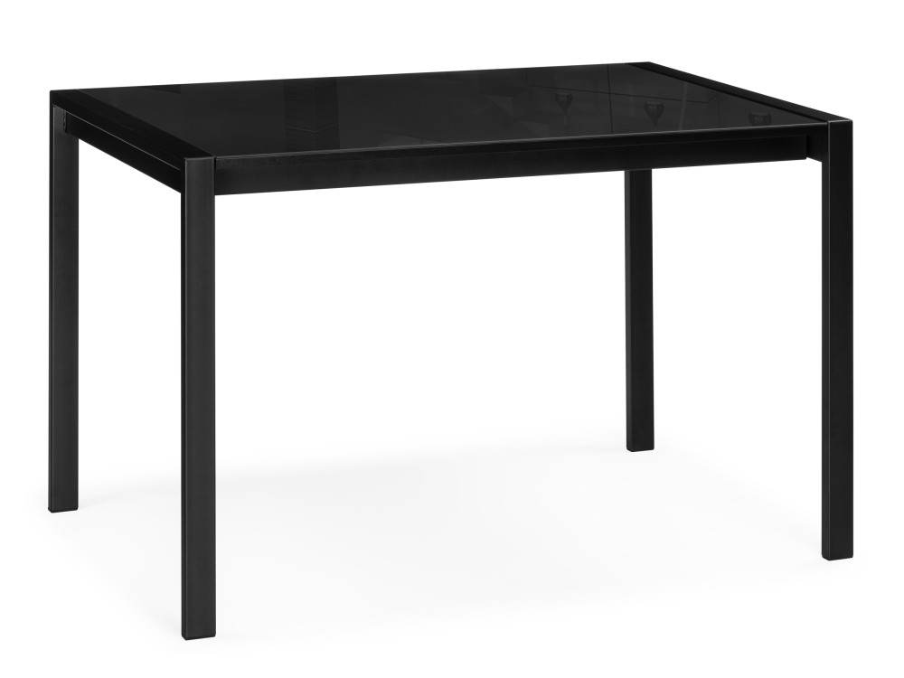Линдисфарн 120(170)х80х75 черный Стол стеклянный Черный, Металл ален 90 120 х90х77 белый черный стол стеклянный черный металл