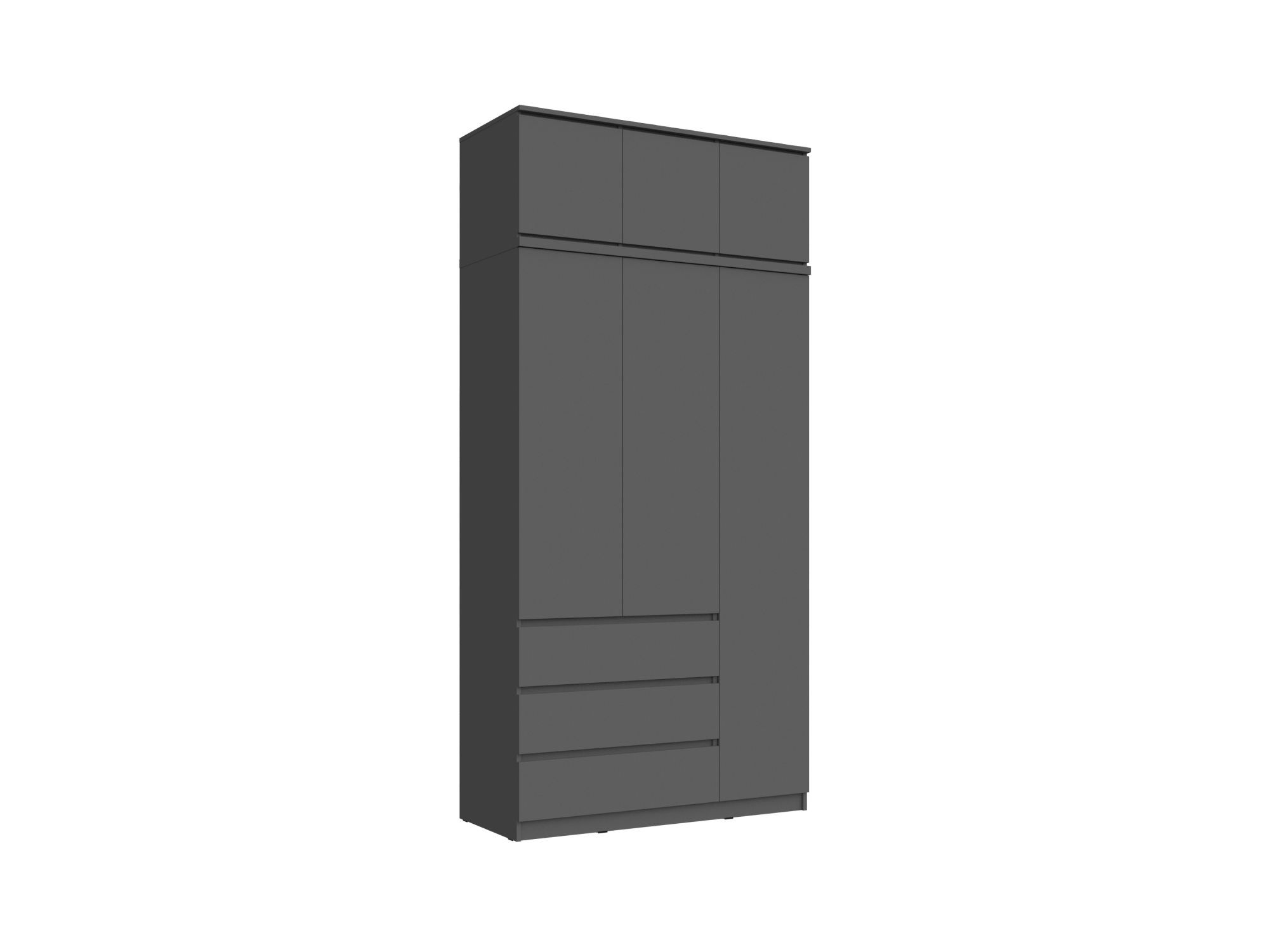 Челси Шкаф 1200 + антресоль 1200 (Графит, Графит) - фото №1, mdmMF-1205418485