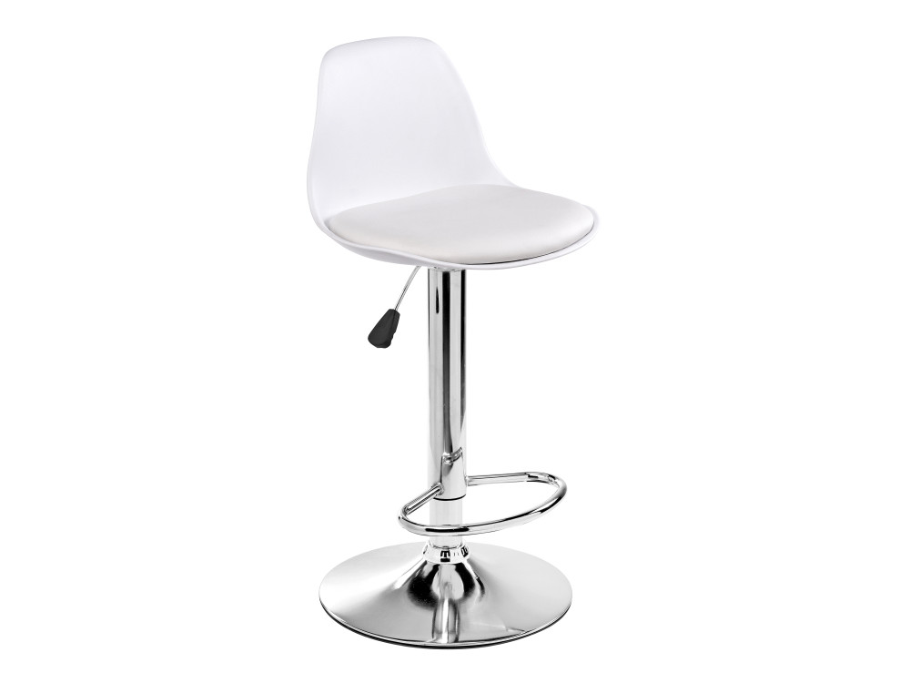 Soft white Барный стул Серый, Хромированный металл eames белый барный стул белый кожзам хромированный металл