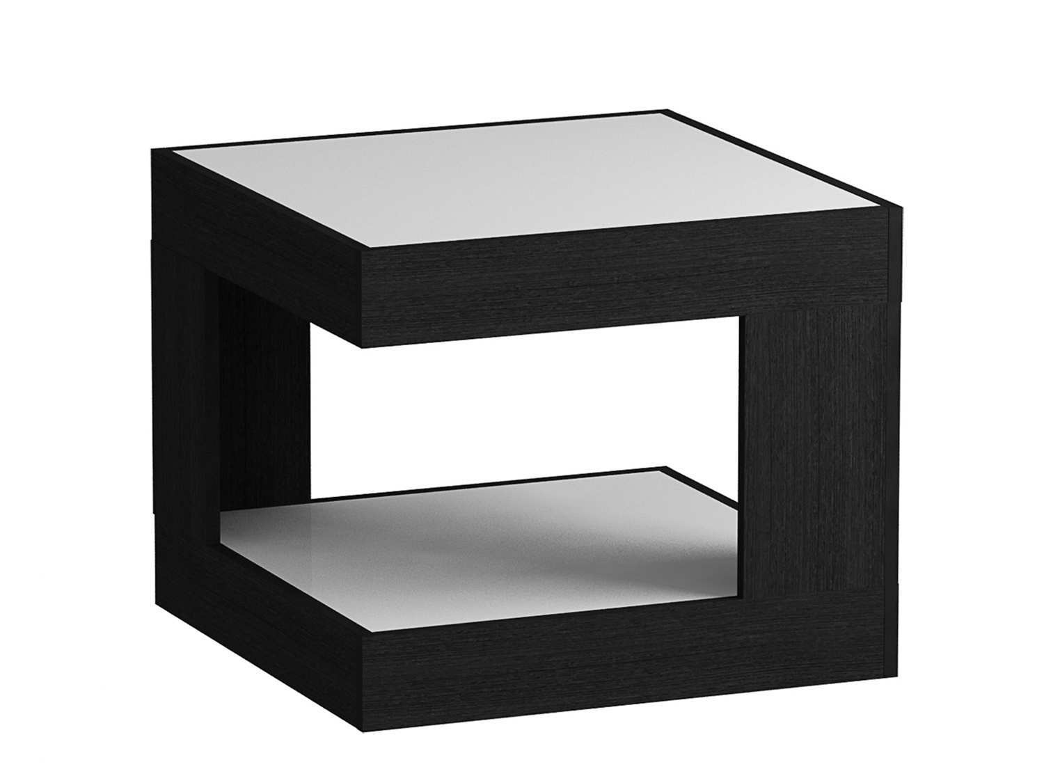 Журнальный стол Смарт Черный, Белый, ЛДСП, Стекло журнальный стол смарт коричневый темный черный лдсп стекло