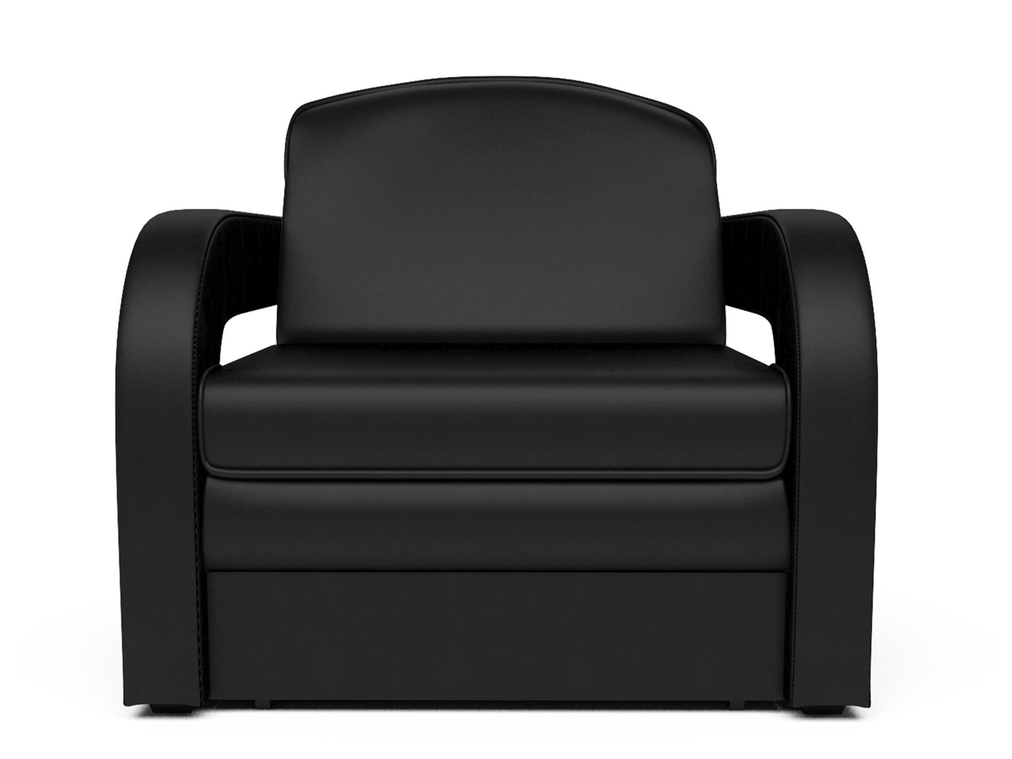 Кресло-кровать Кармен-2 MebelVia Черный, Экокожа, ДСП, Массив сосны, Фанера кресло кровать кармен 2 mebelvia серый черный рогожка экокожа дсп массив сосны фанера