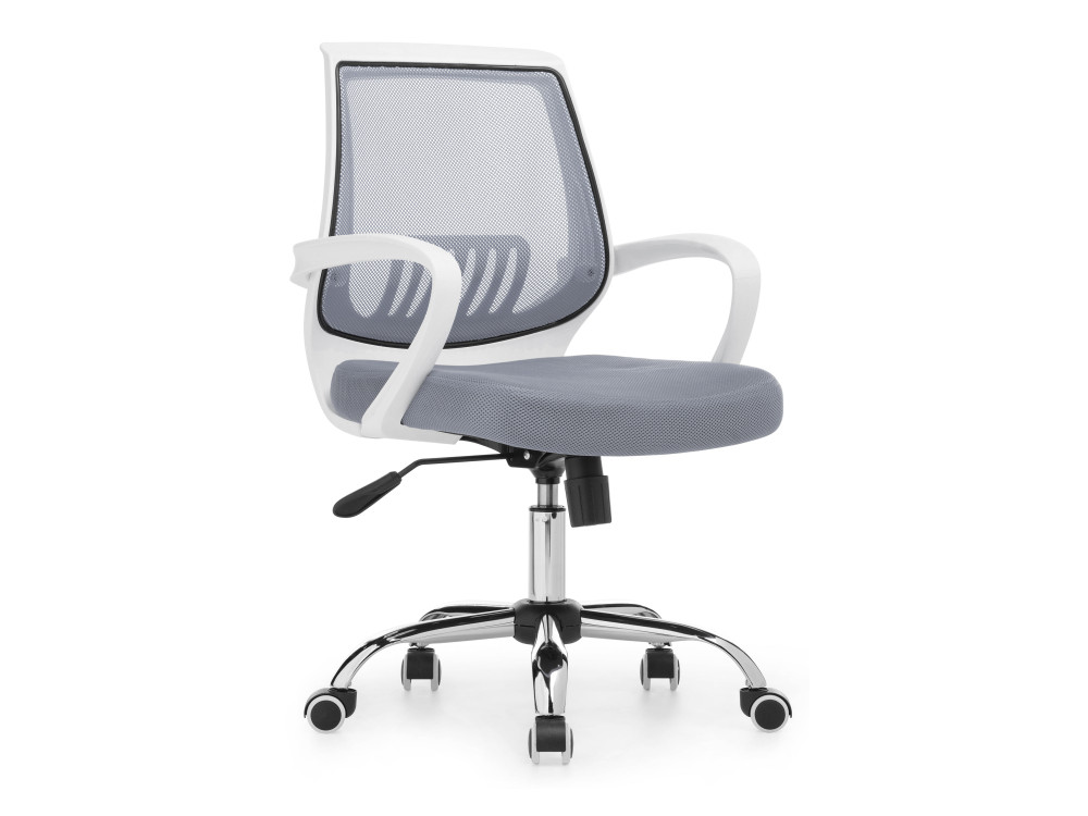 Ergoplus light gray / white Компьютерное кресло MebelVia Серый, Сетка, Хромированный металл