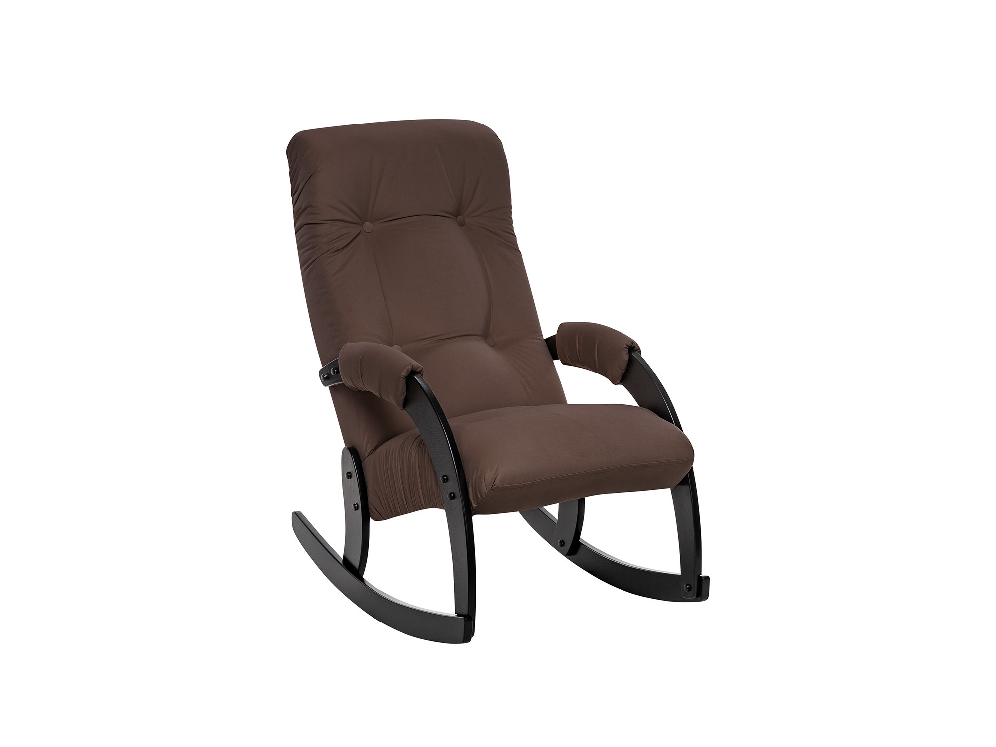 Кресло-качалка Модель 67 Венге, ткань V 23 MebelVia V23 молочный шоколад, Ткань Велюр, Фанера, шпон, лак кресло качалка модель 77 венге
