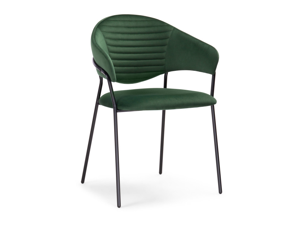 зест темно зеленый черный глянец стул зеленый окрашенный металл Рансол темно-зеленый / черный глянец Стул Черный, Металл