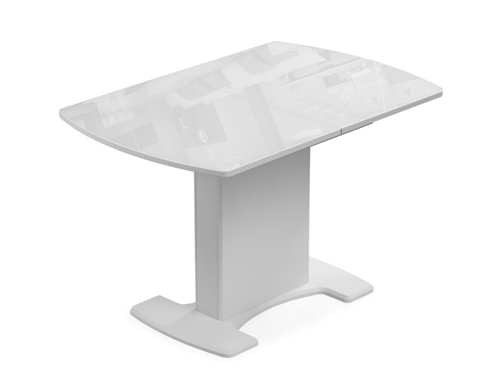 Палмер 120(160)х80х75 белое стекло / белый Стол стеклянный Белый, ЛДСП кухонный стол диван ру палмер 1 marble white