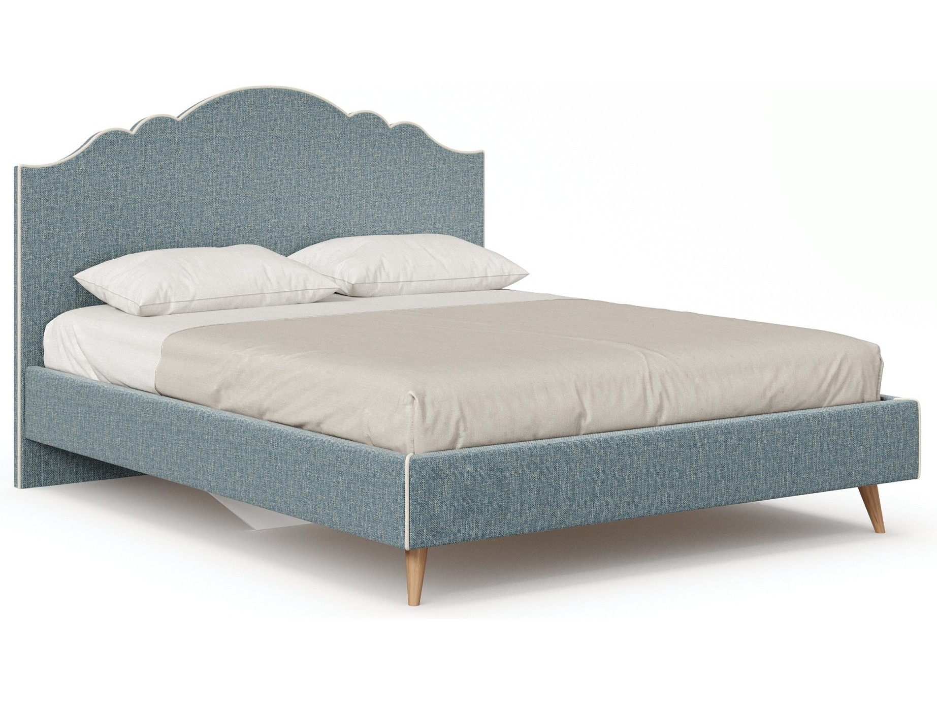 Ариана Кровать 1600 с кроватным основанием (Голубой/Бежевый)