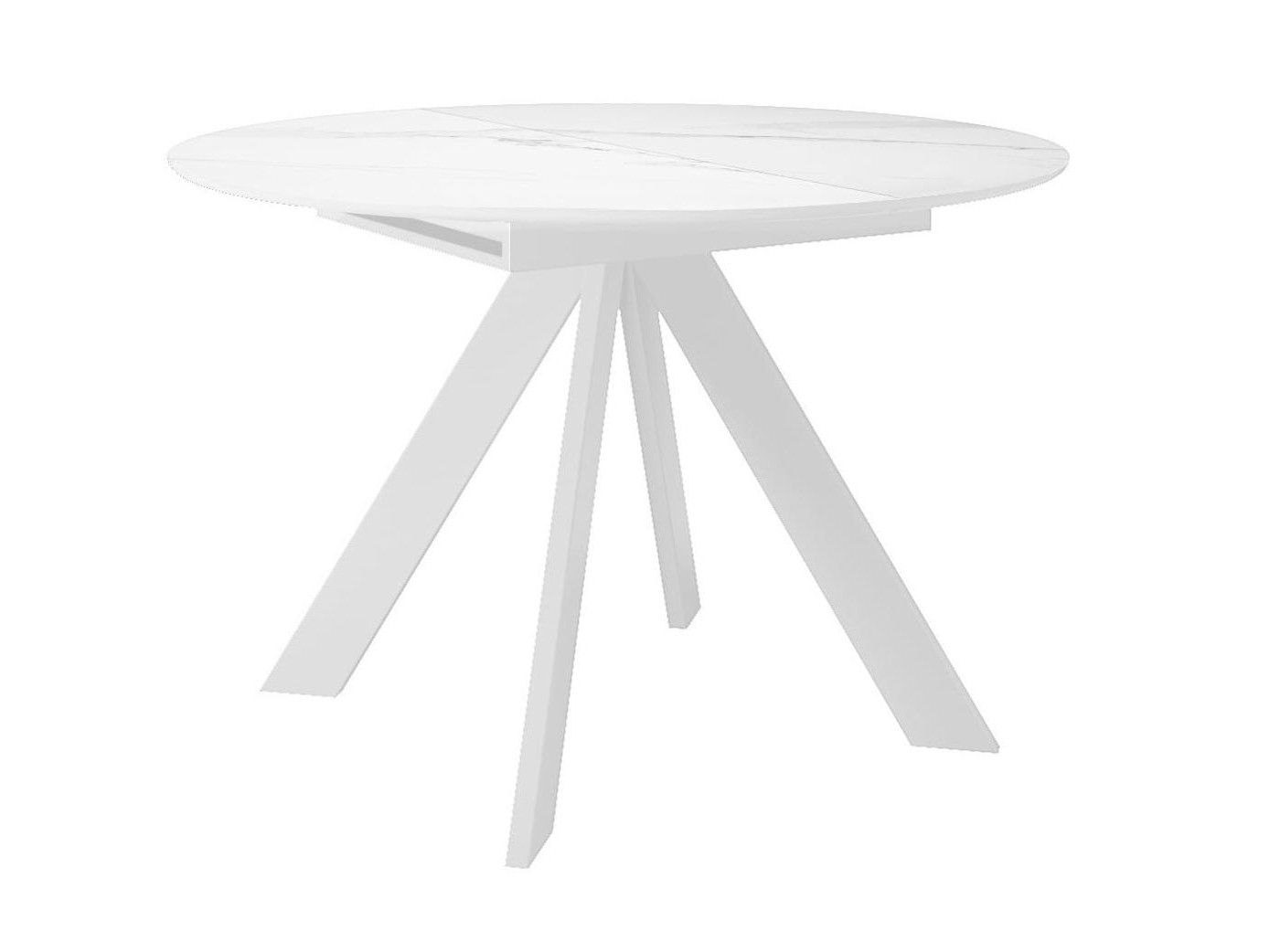 Стол DikLine SKC100 d1000 Керамика Белый мрамор/подстолье белое/опоры белые Белый, Керамогранит стол kenner az1200 керамика мрамор белый